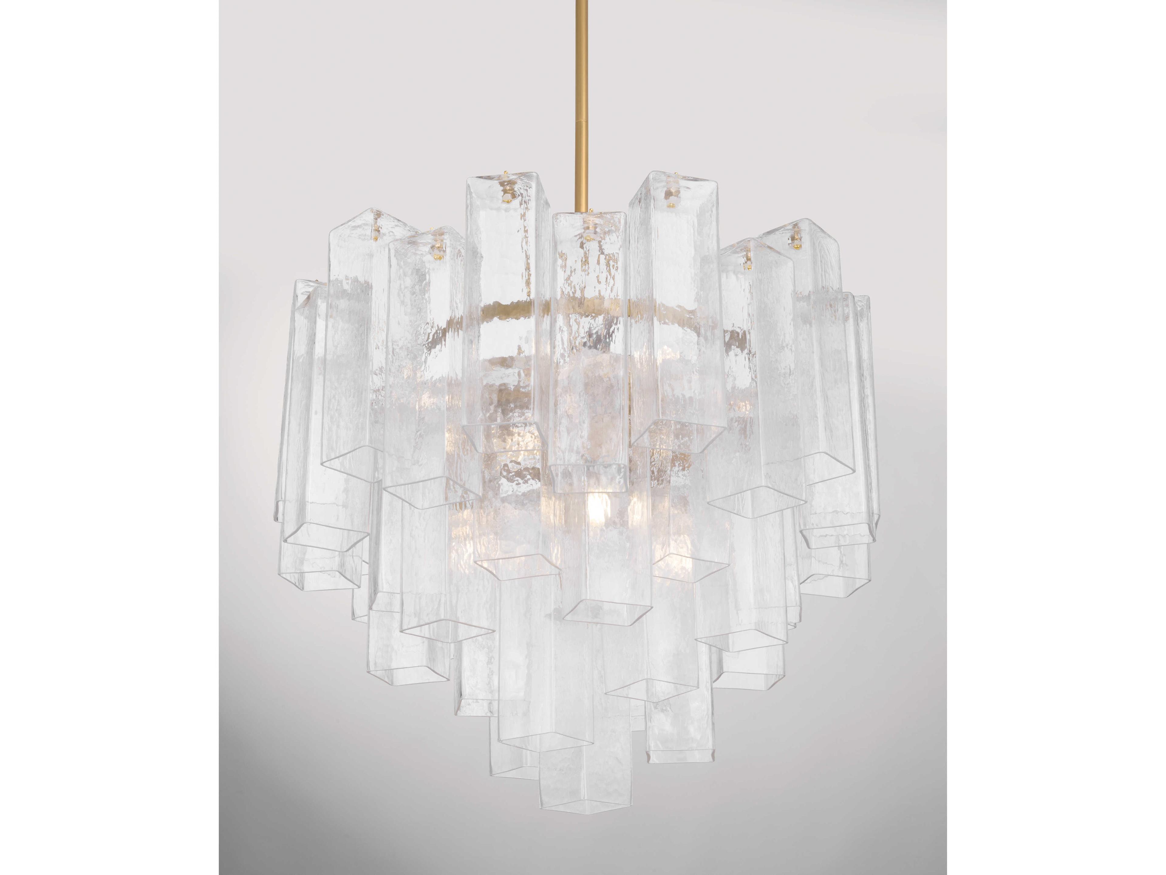 Metropolitan Torvento 9-Light Legacy Brass Geometric Tiered Pendant