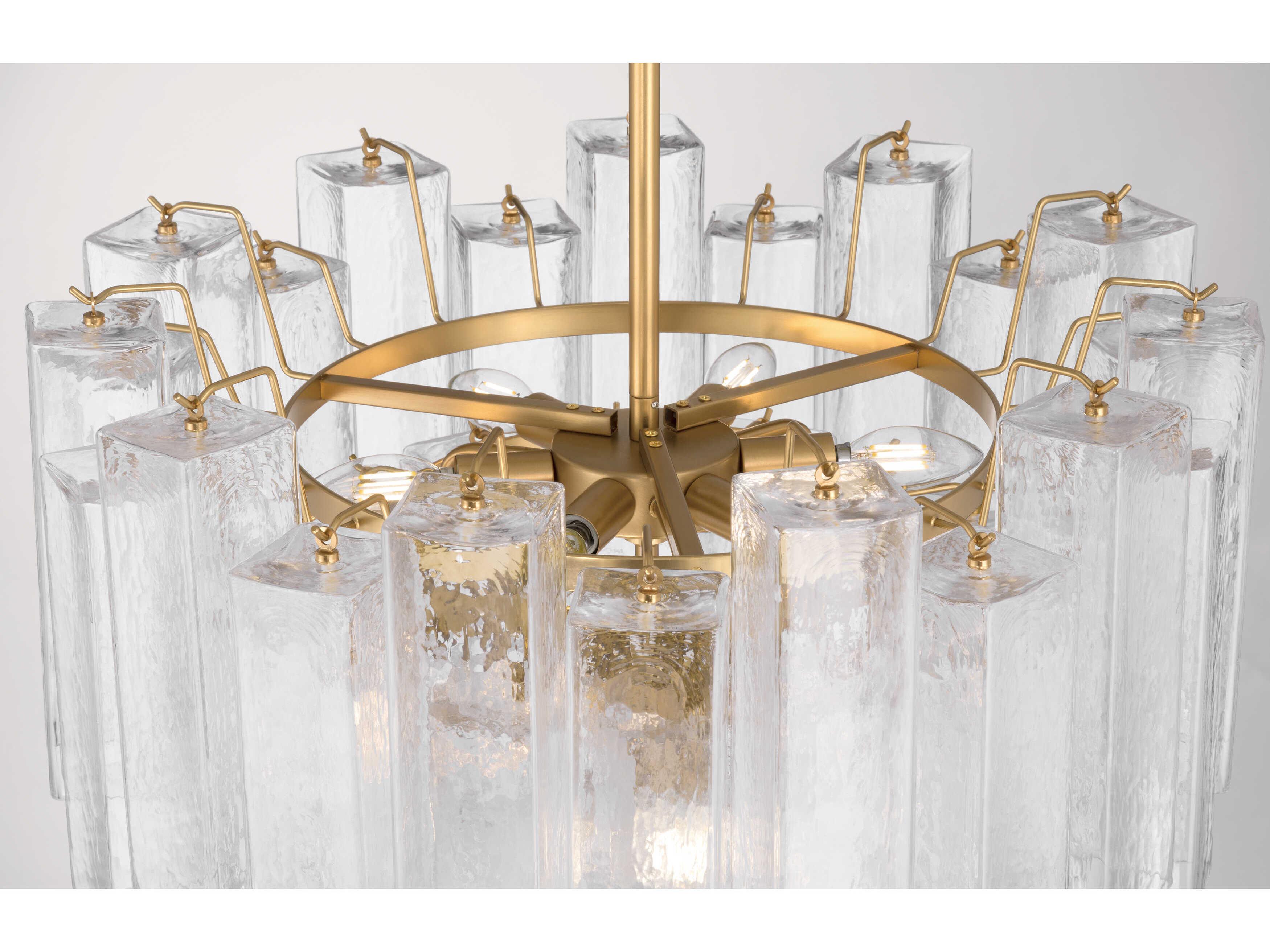 Metropolitan Torvento 9-Light Legacy Brass Geometric Tiered Pendant