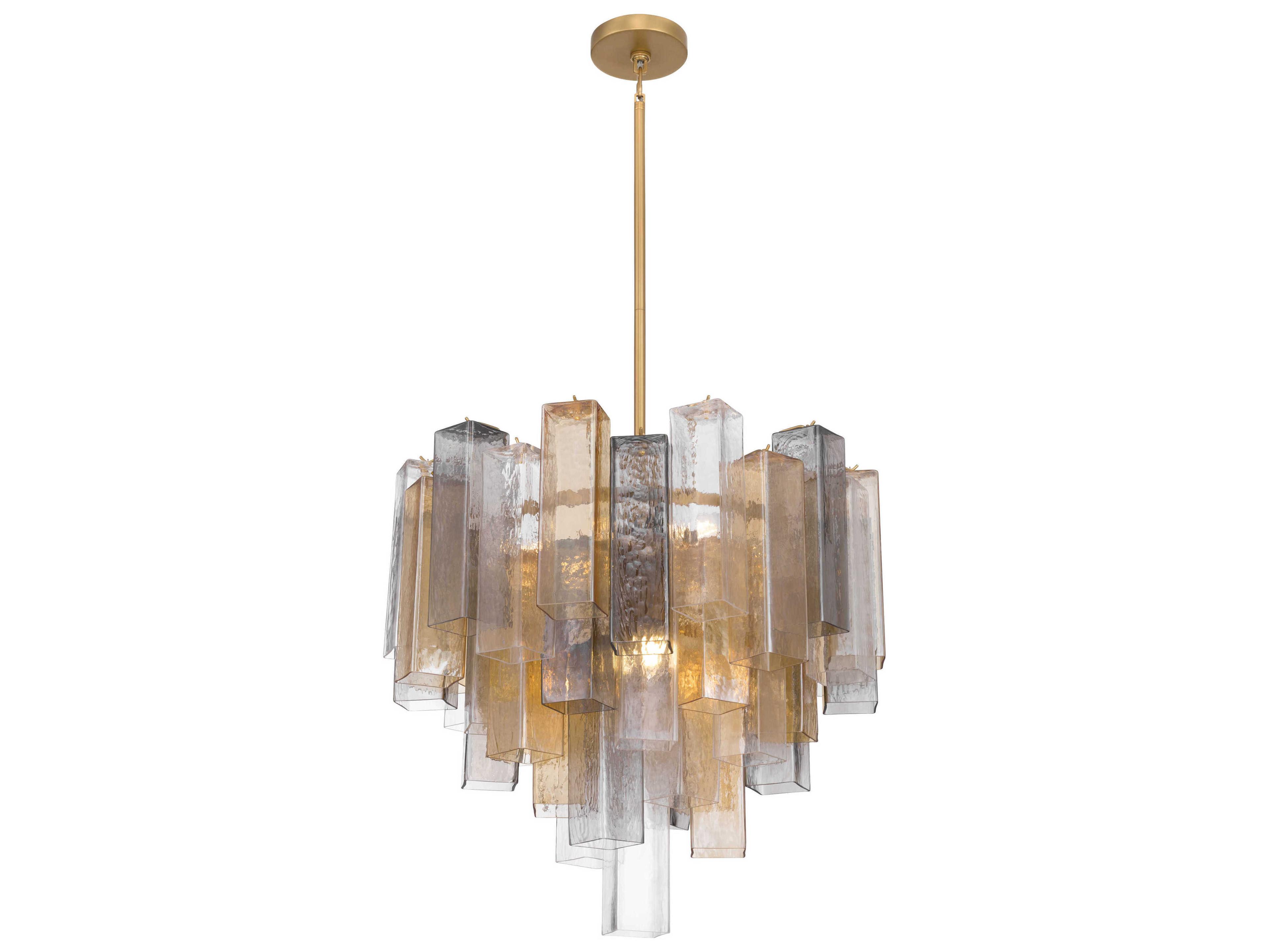 Metropolitan Torvento 9-Light Legacy Brass Geometric Tiered Pendant