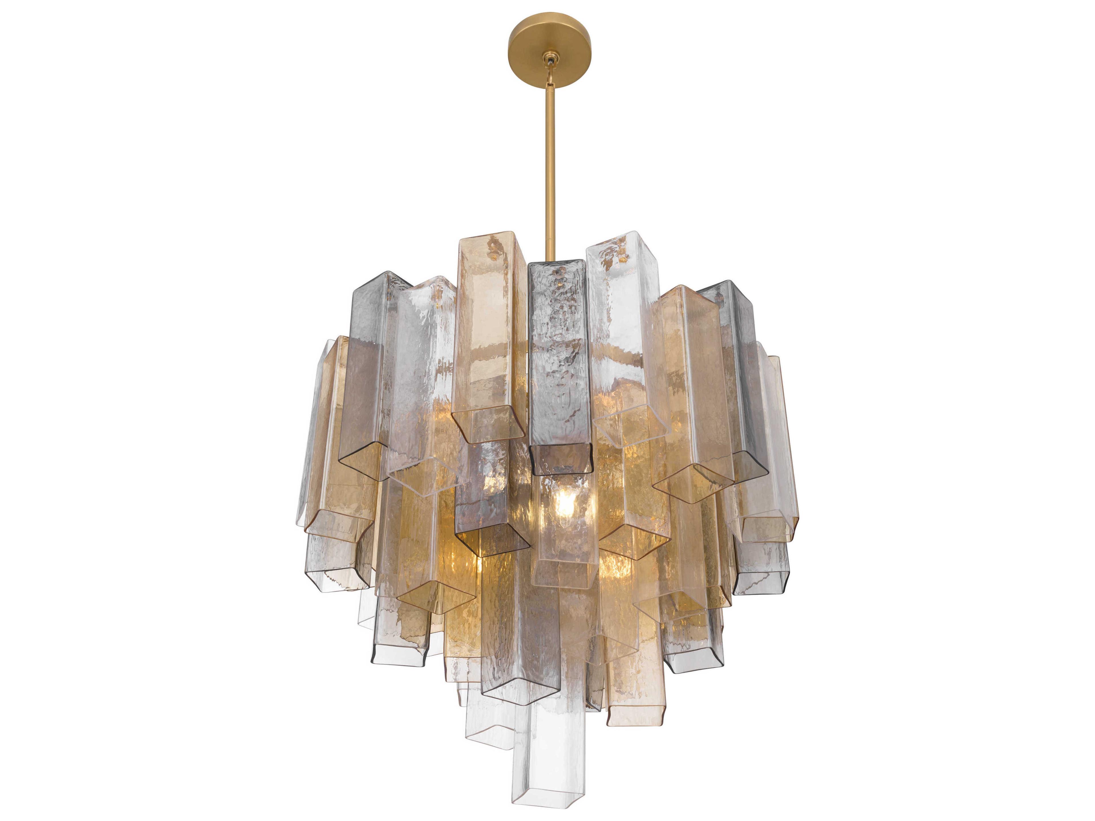 Metropolitan Torvento 9-Light Legacy Brass Geometric Tiered Pendant
