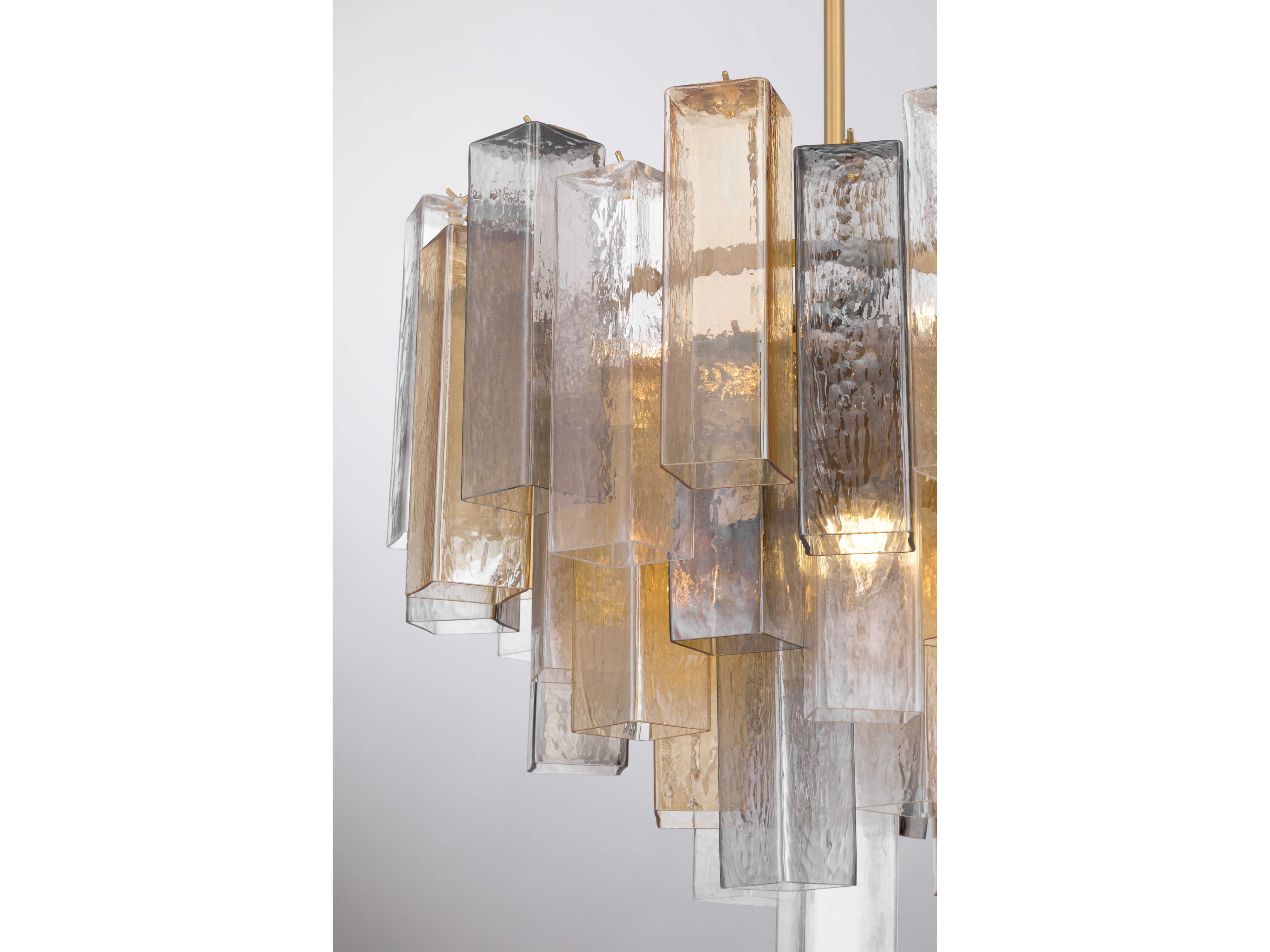 Metropolitan Torvento 9-Light Legacy Brass Geometric Tiered Pendant