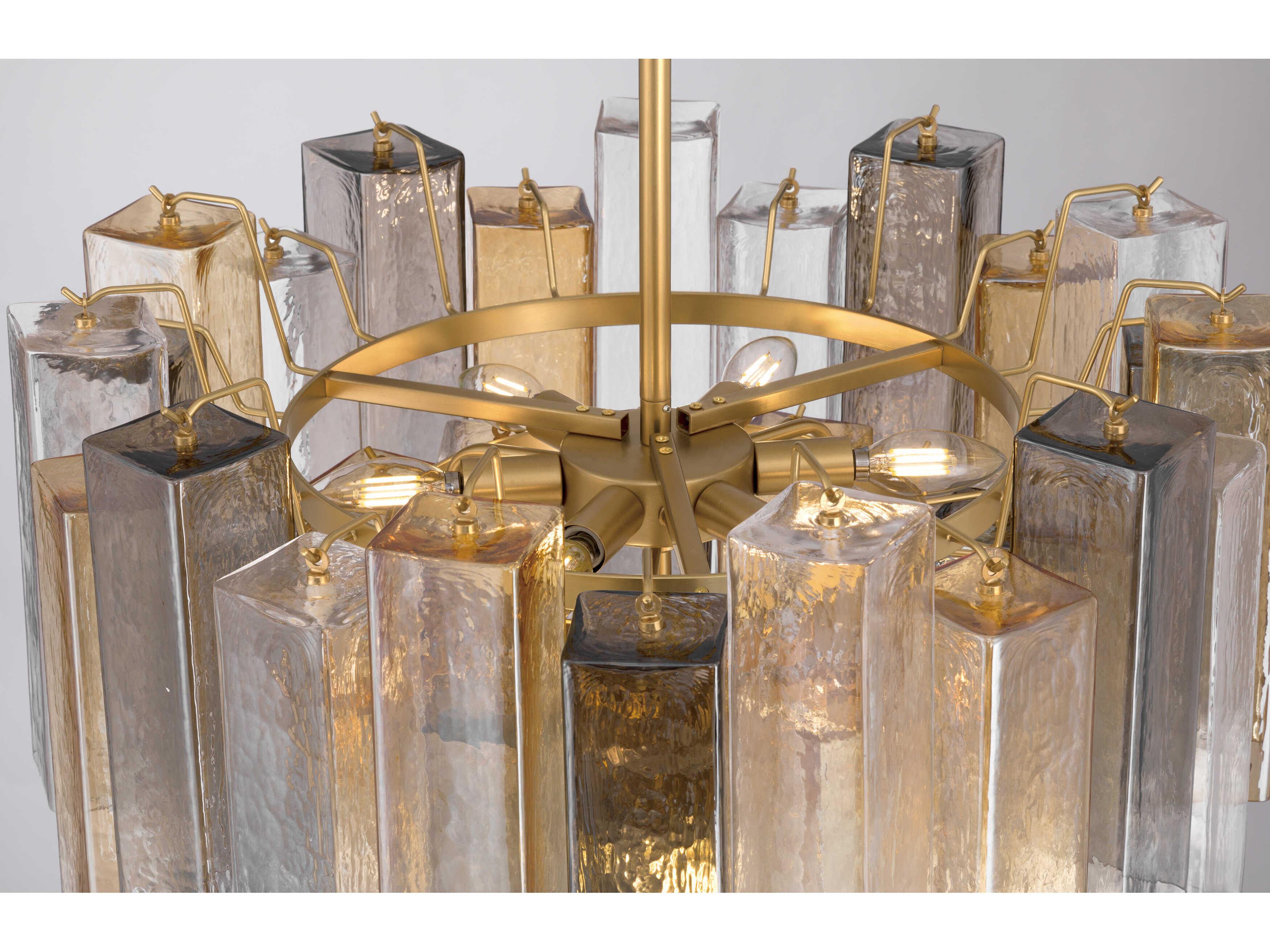 Metropolitan Torvento 9-Light Legacy Brass Geometric Tiered Pendant