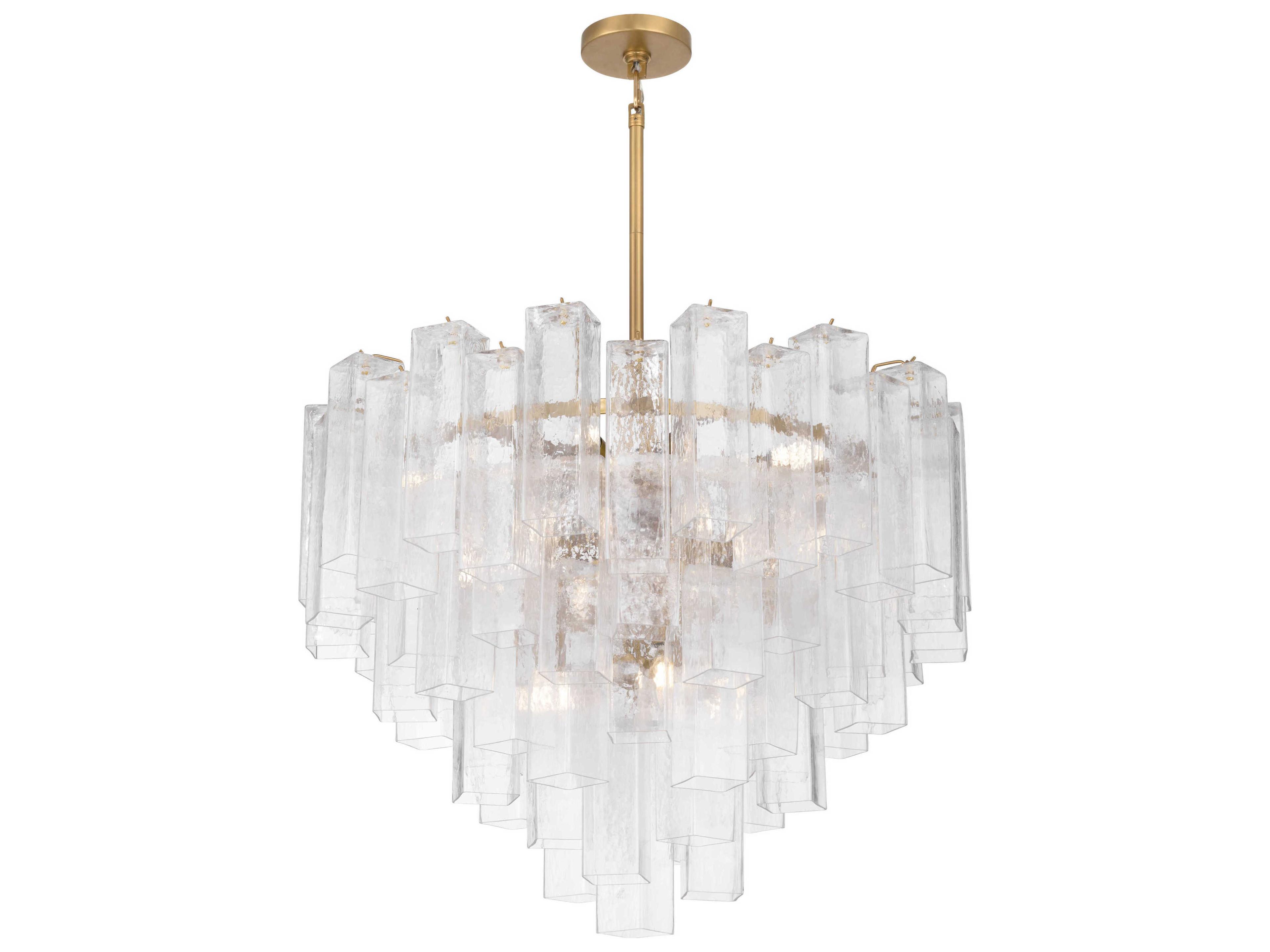Metropolitan Torvento 15-Light Legacy Brass Geometric Tiered Pendant