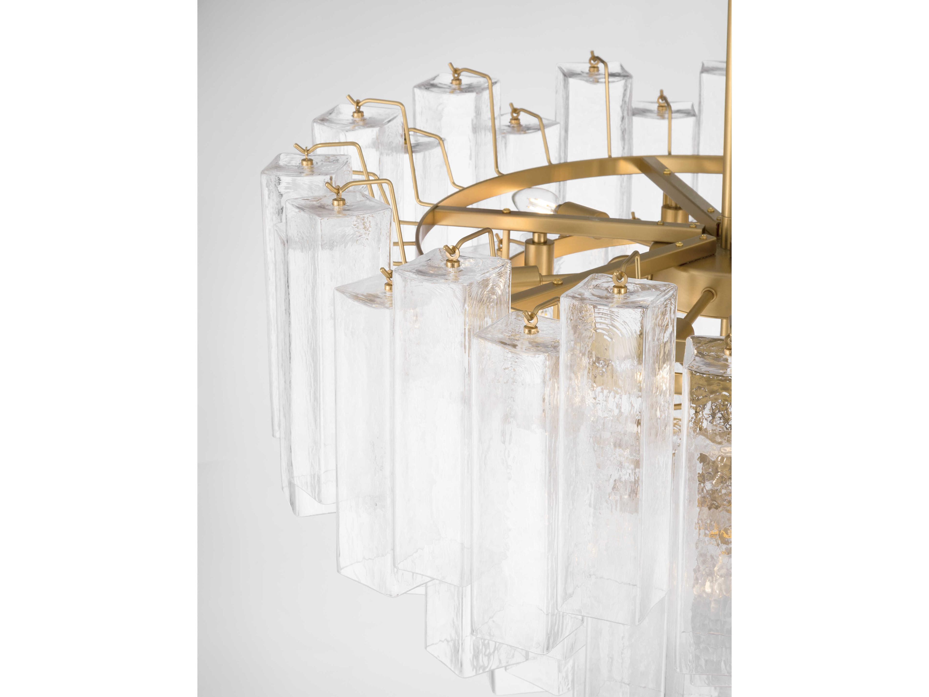 Metropolitan Torvento 15-Light Legacy Brass Geometric Tiered Pendant