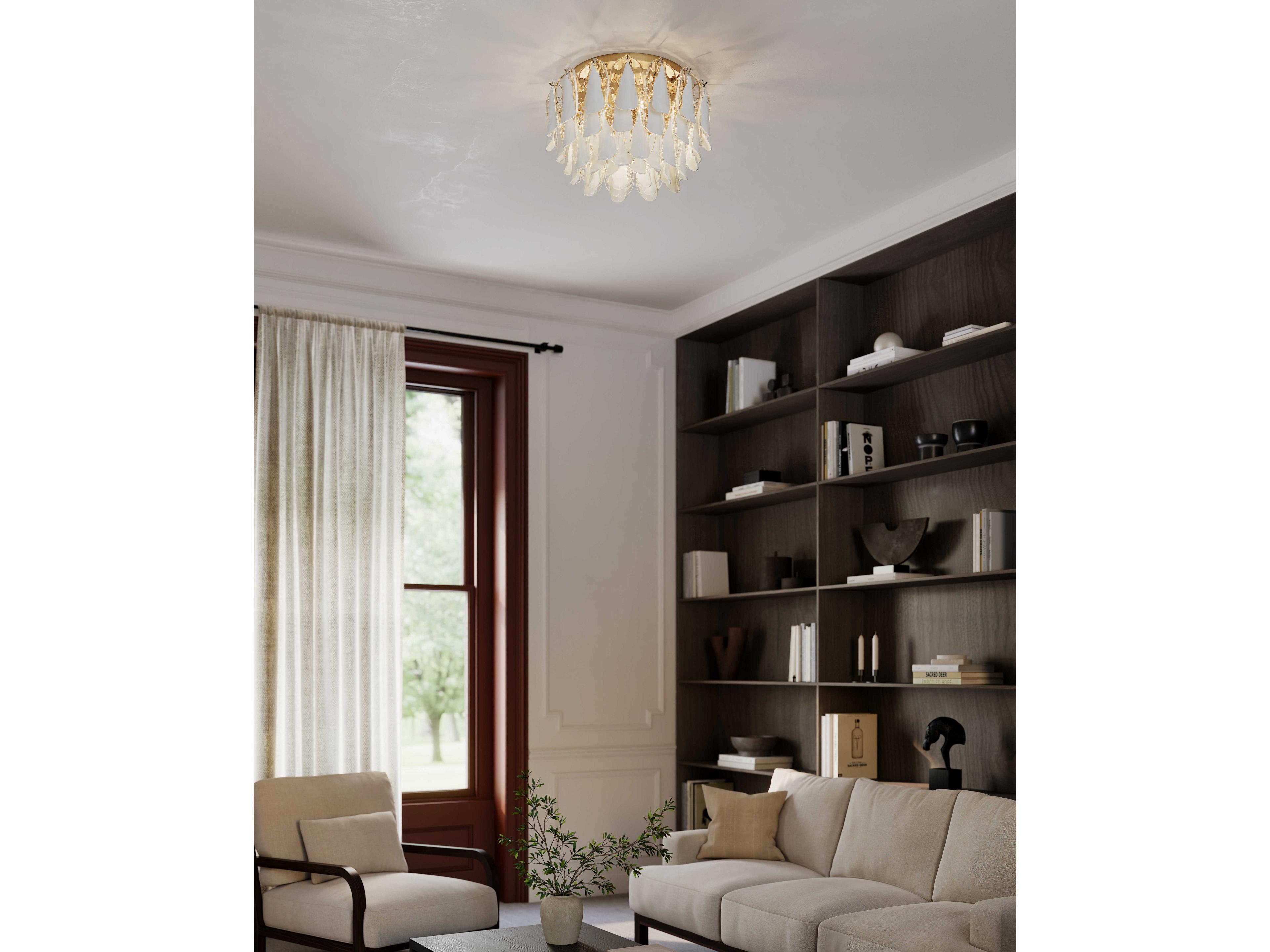 Metropolitan Verla Crest 6-Light Legacy Brass Flush Mount