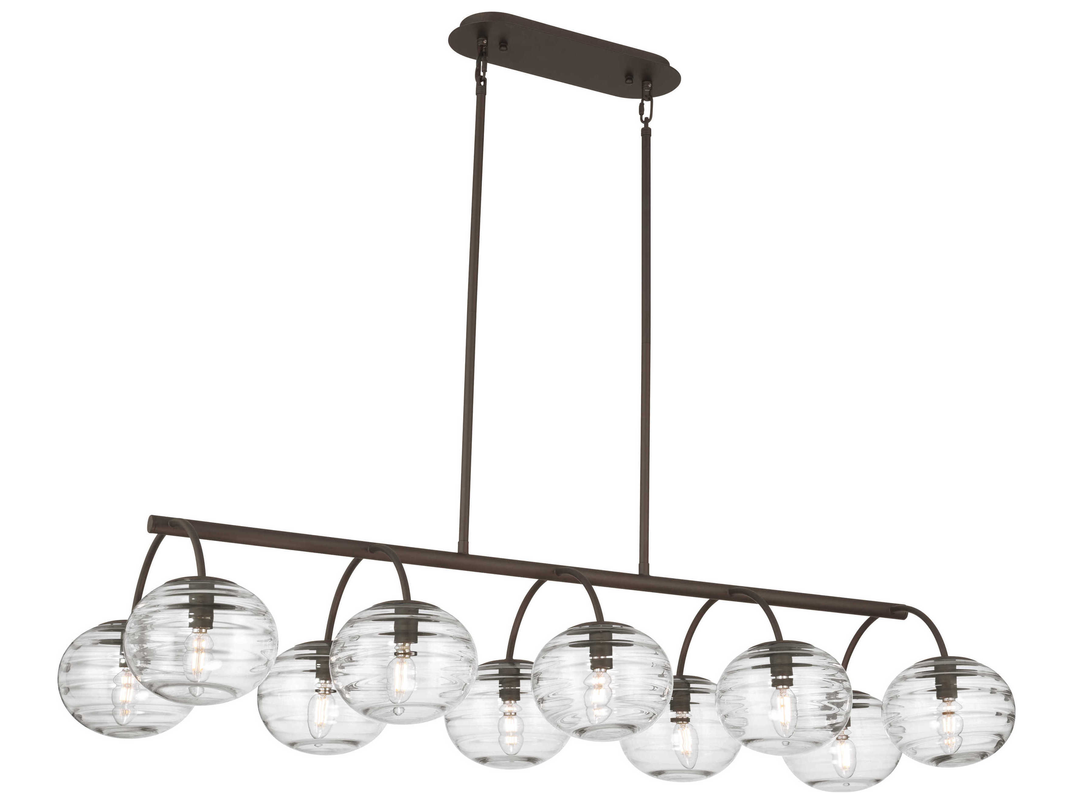 Metropolitan Lenora 10-Light Dark Bronze Globe Island Pendant