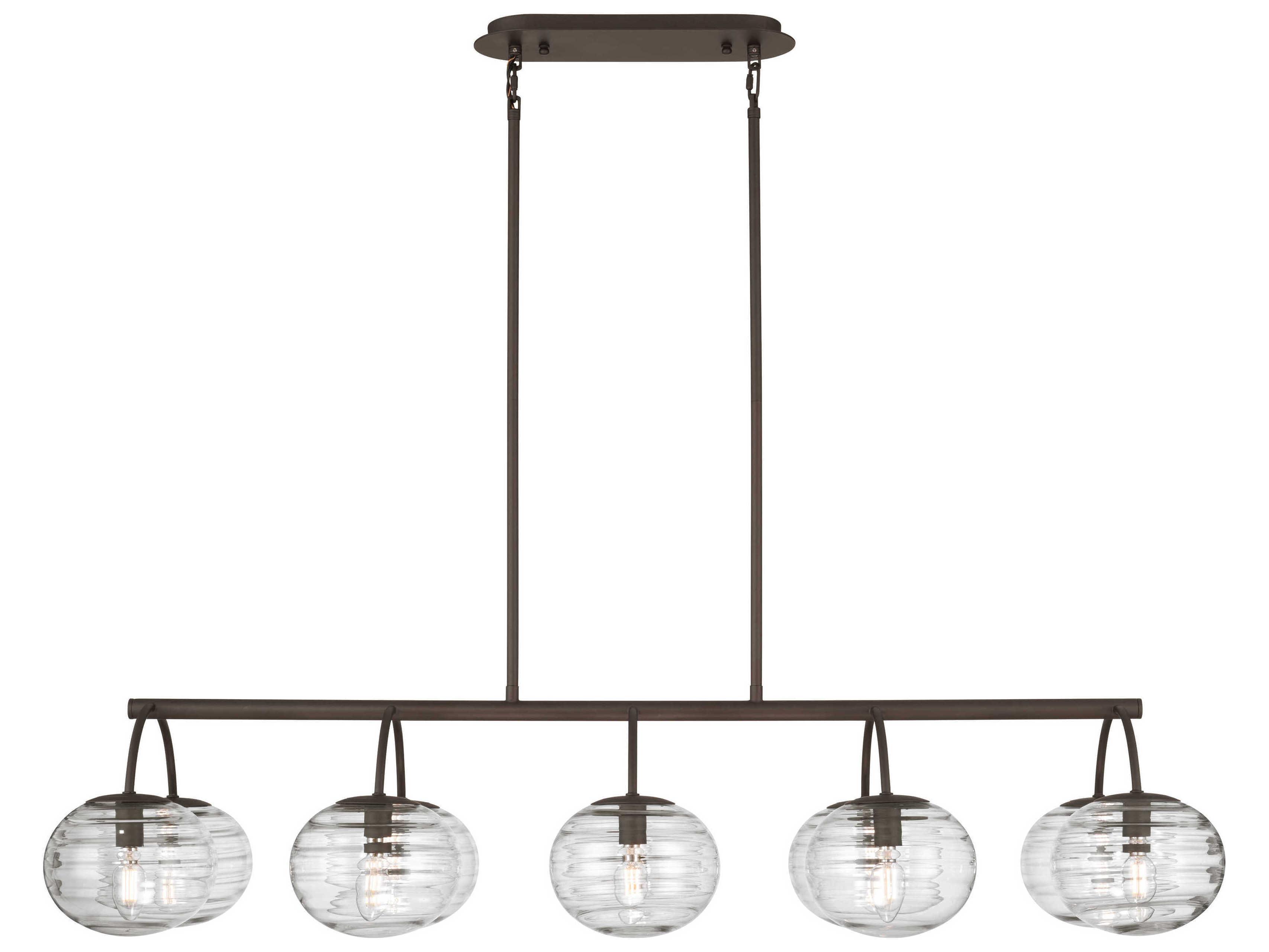 Metropolitan Lenora 10-Light Dark Bronze Globe Island Pendant
