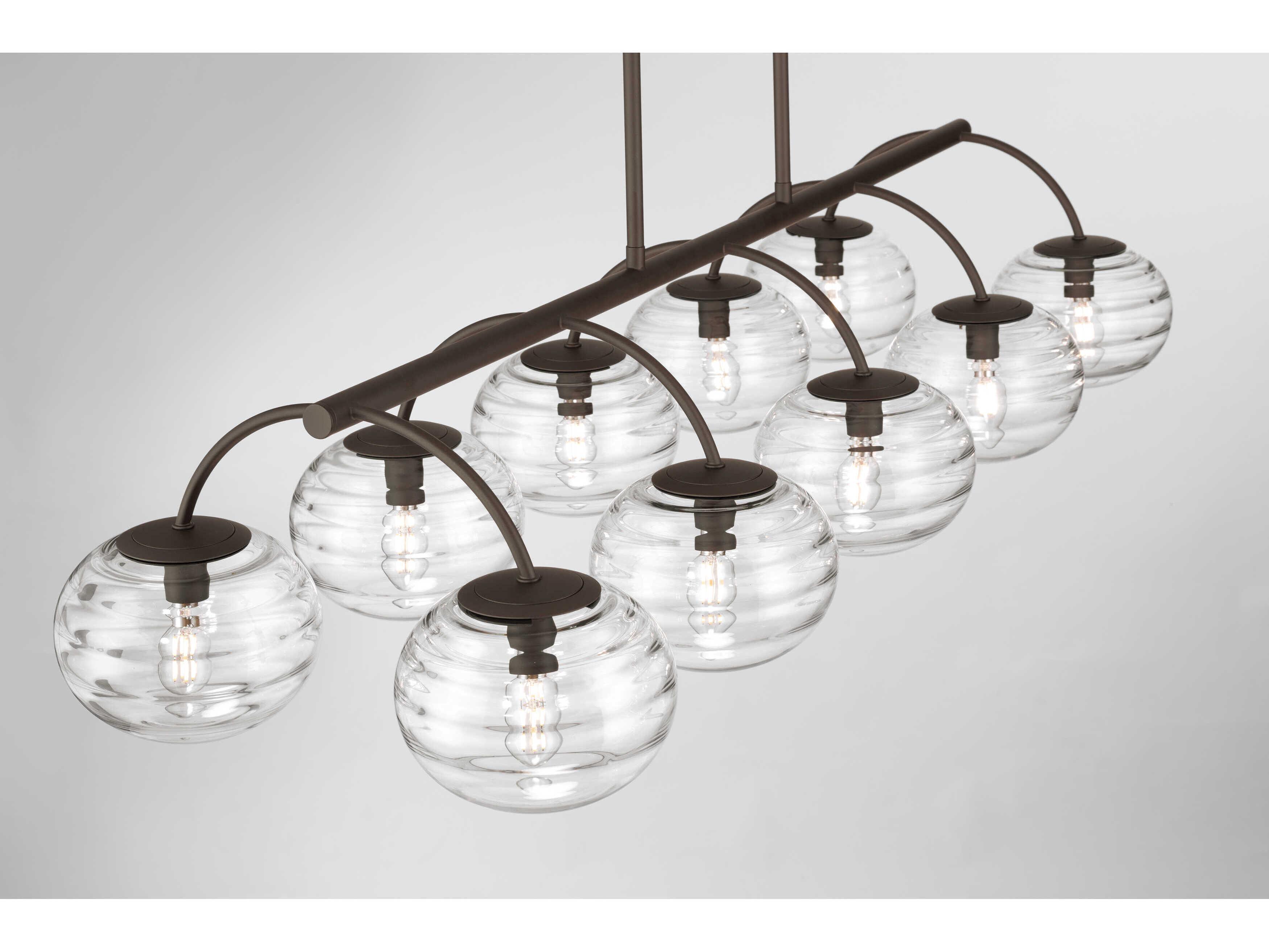 Metropolitan Lenora 10-Light Dark Bronze Globe Island Pendant