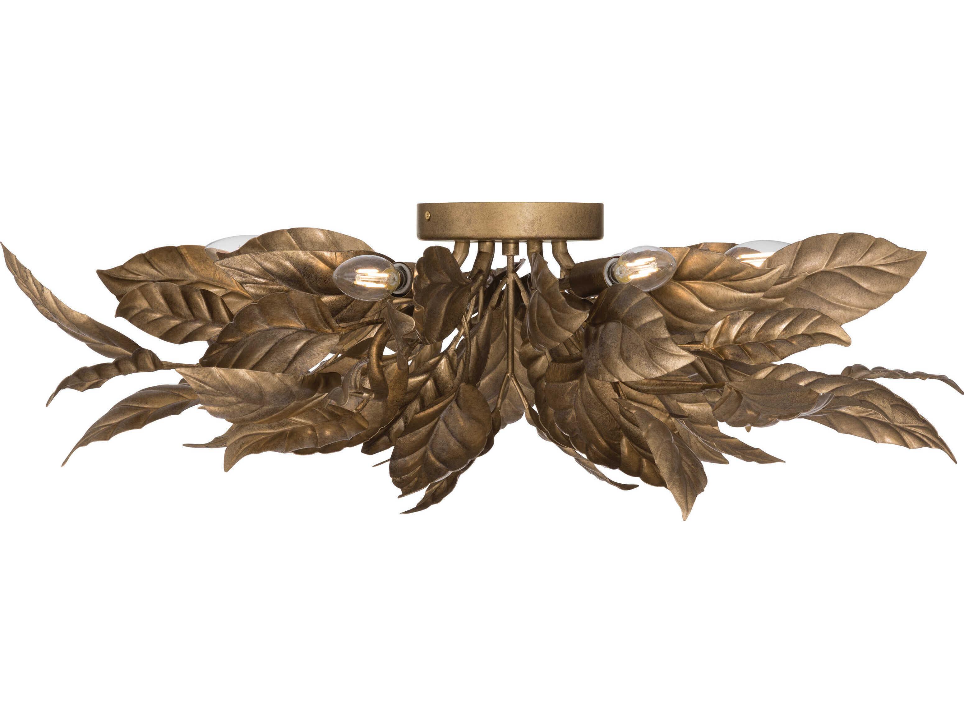 Metropolitan Seraphine 6-Light Weathered Gold Flush Mount