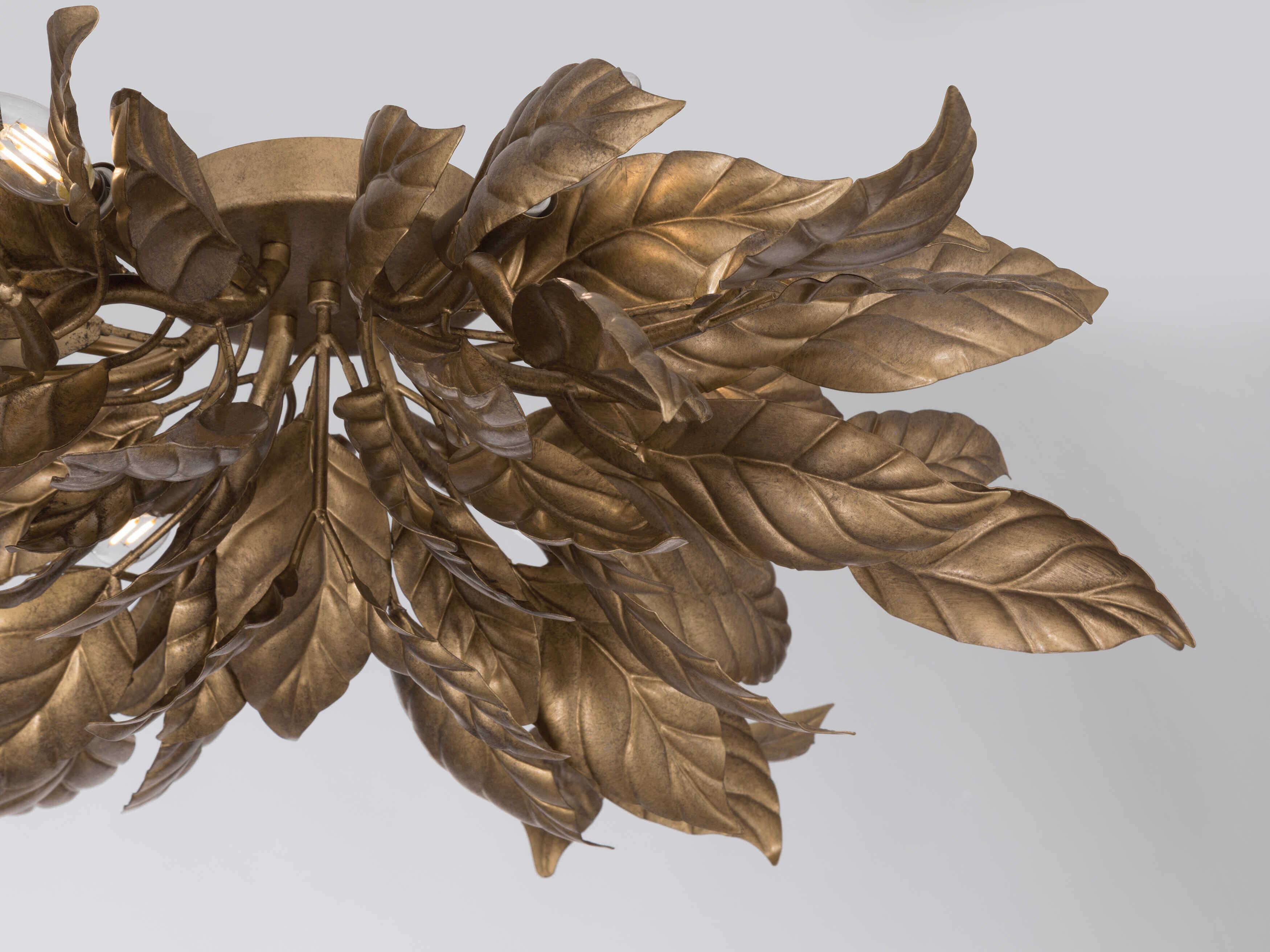 Metropolitan Seraphine 6-Light Weathered Gold Flush Mount