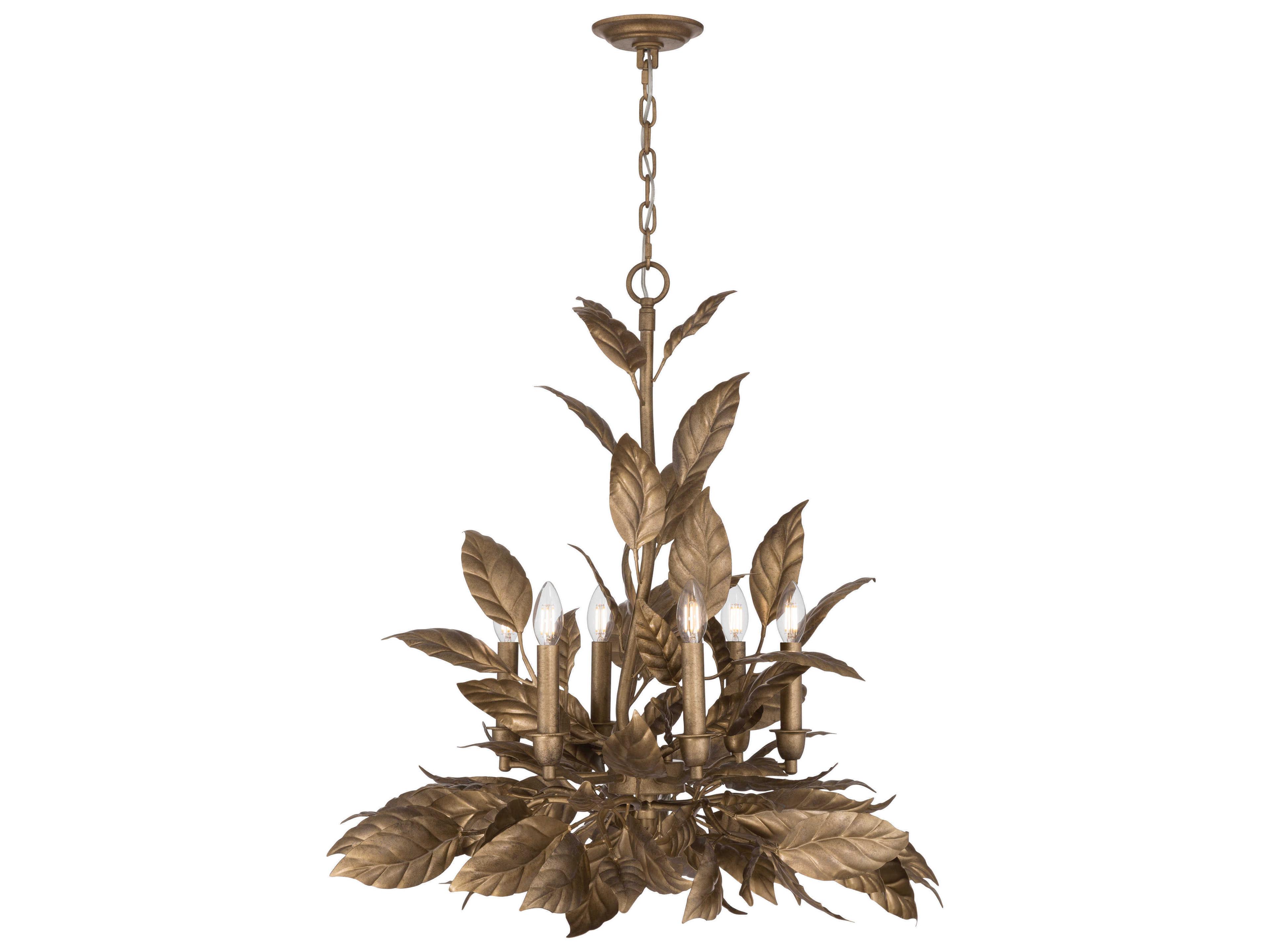Metropolitan Seraphine 6-Light Weathered Gold Candelabra Chandelier