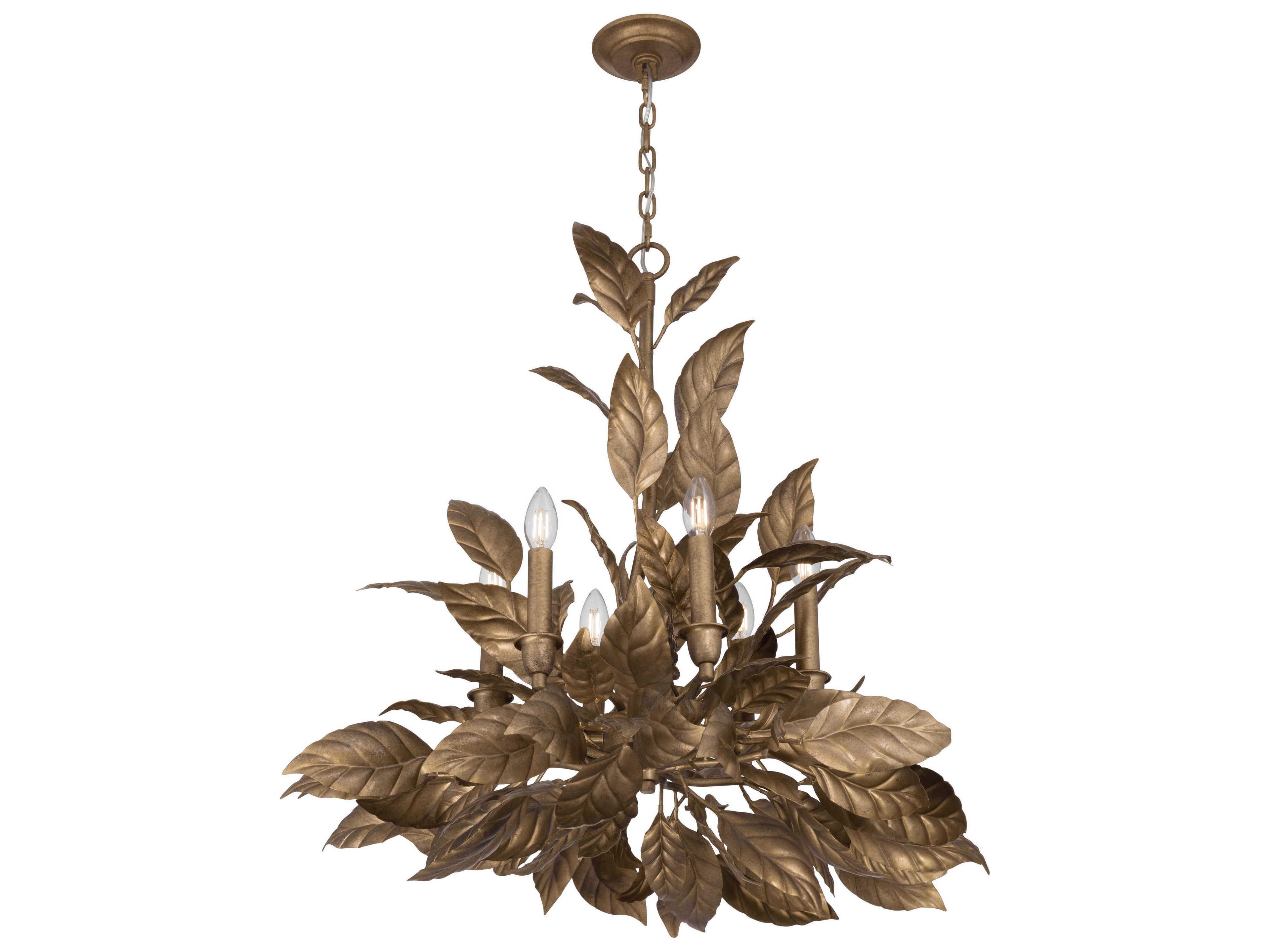 Metropolitan Seraphine 6-Light Weathered Gold Candelabra Chandelier