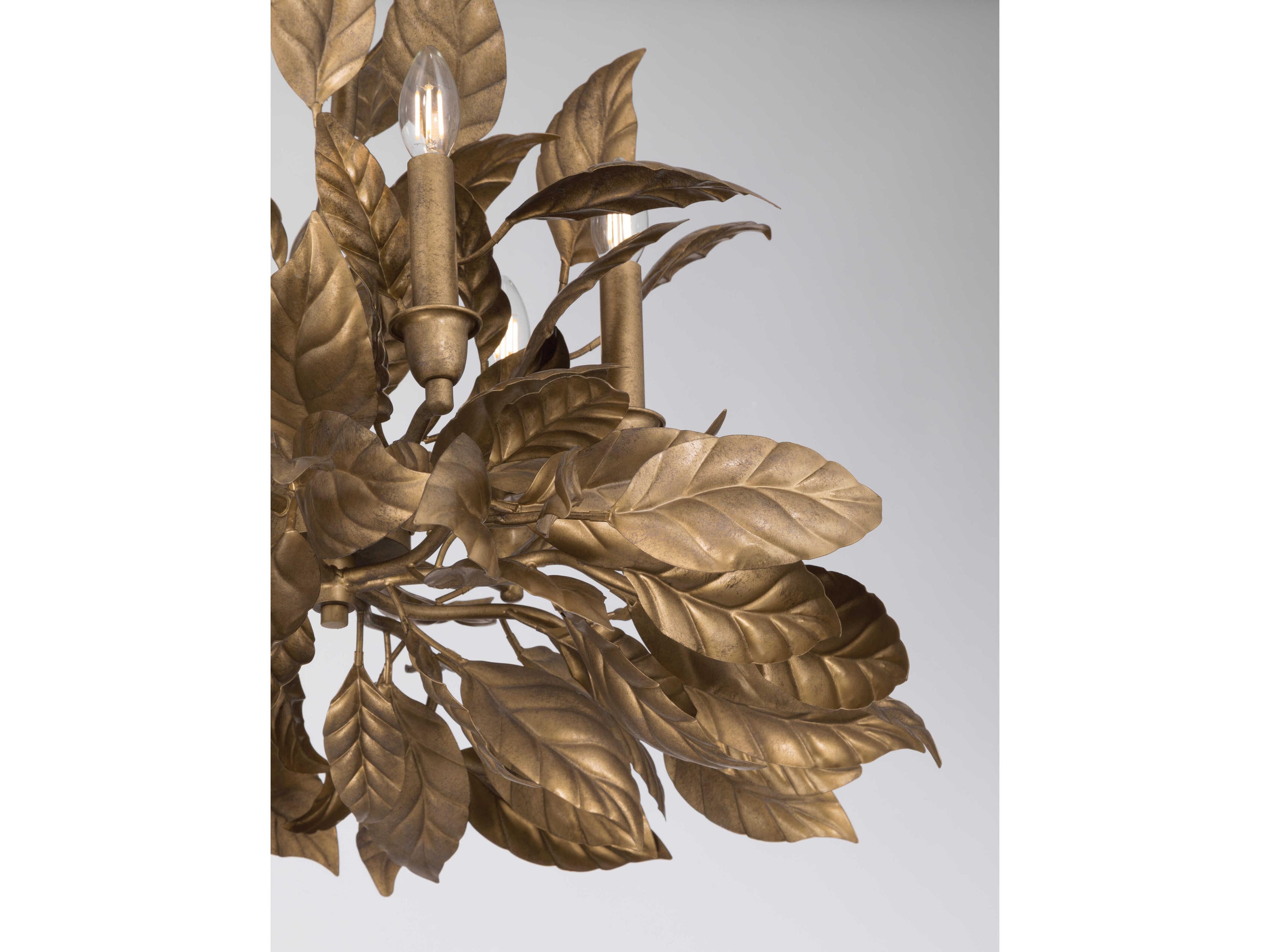 Metropolitan Seraphine 6-Light Weathered Gold Candelabra Chandelier