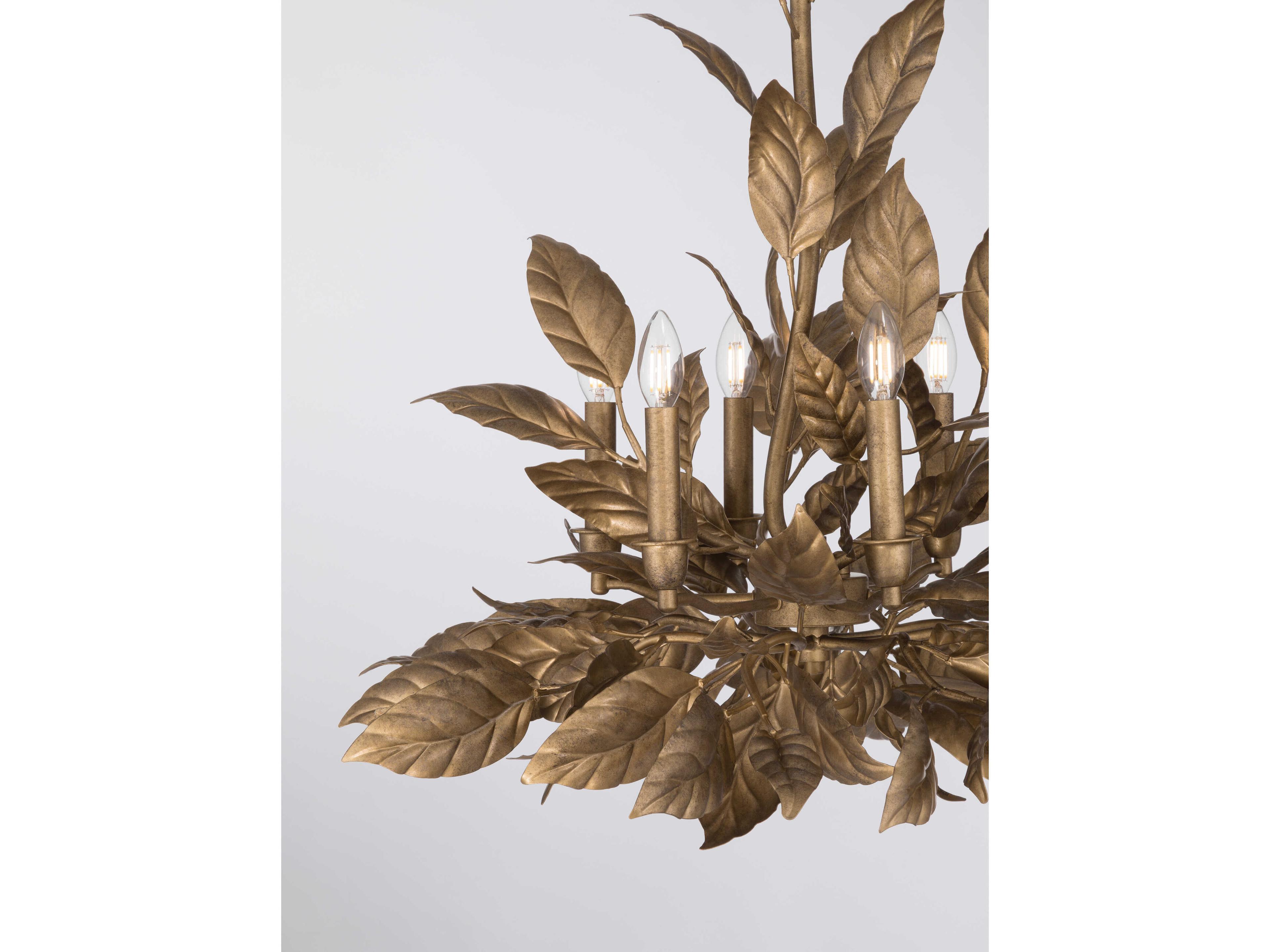 Metropolitan Seraphine 6-Light Weathered Gold Candelabra Chandelier