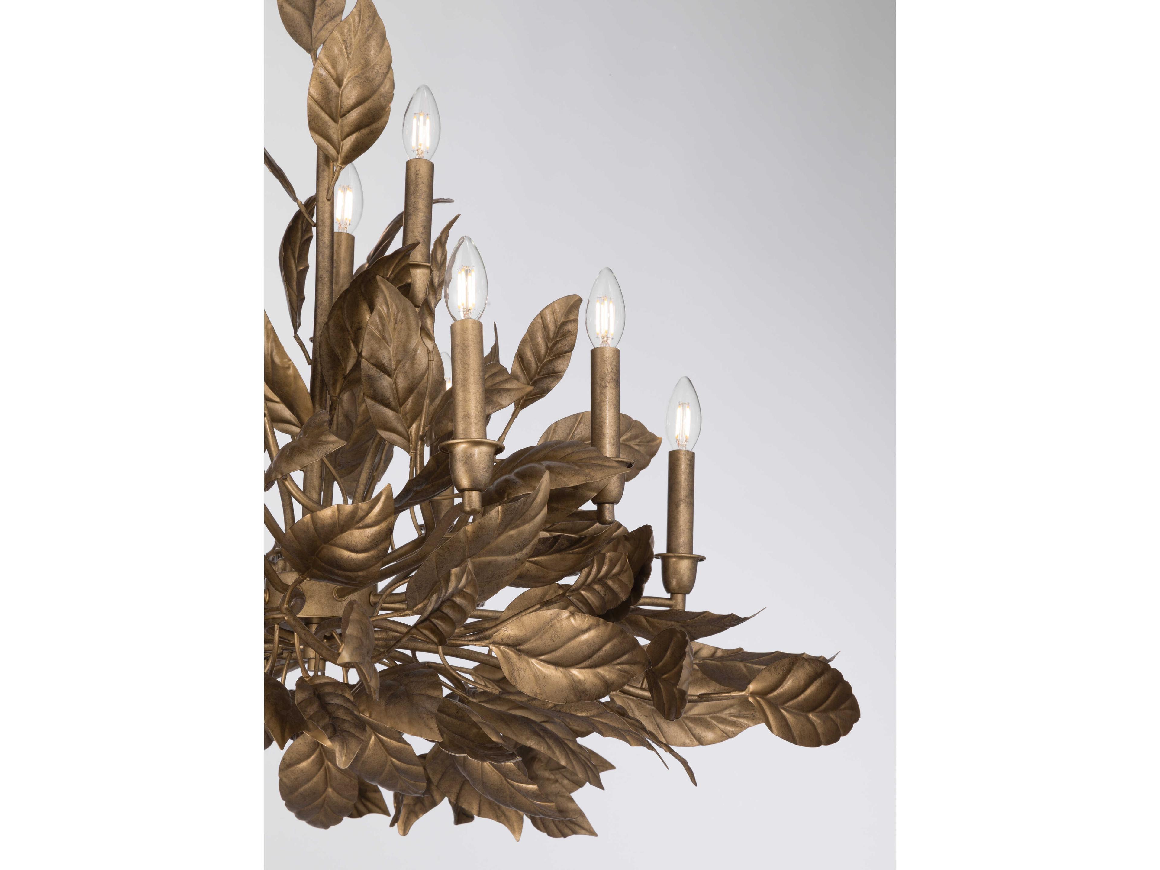 Metropolitan Seraphine 11-Light Weathered Gold Candelabra Chandelier