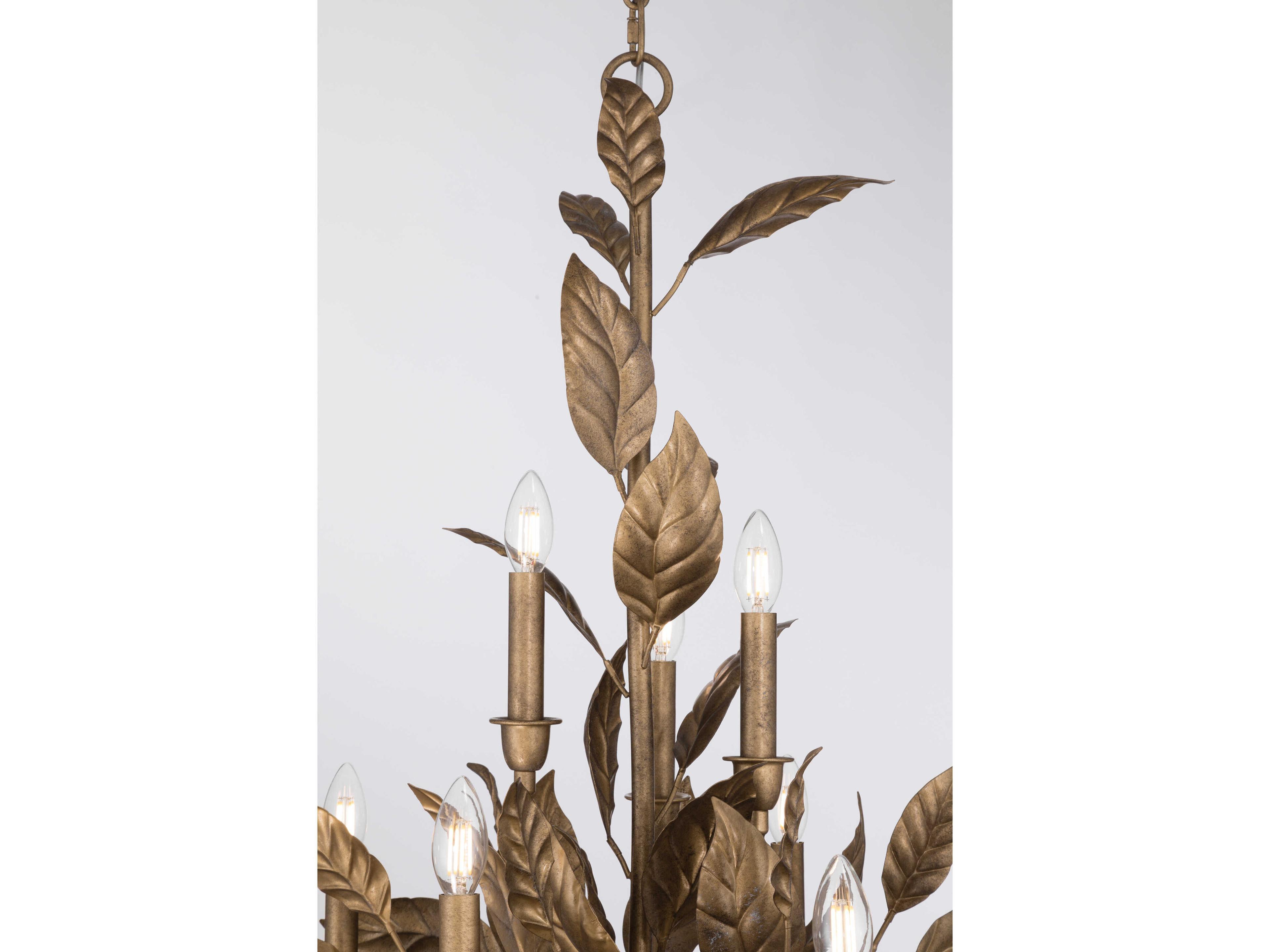 Metropolitan Seraphine 11-Light Weathered Gold Candelabra Chandelier