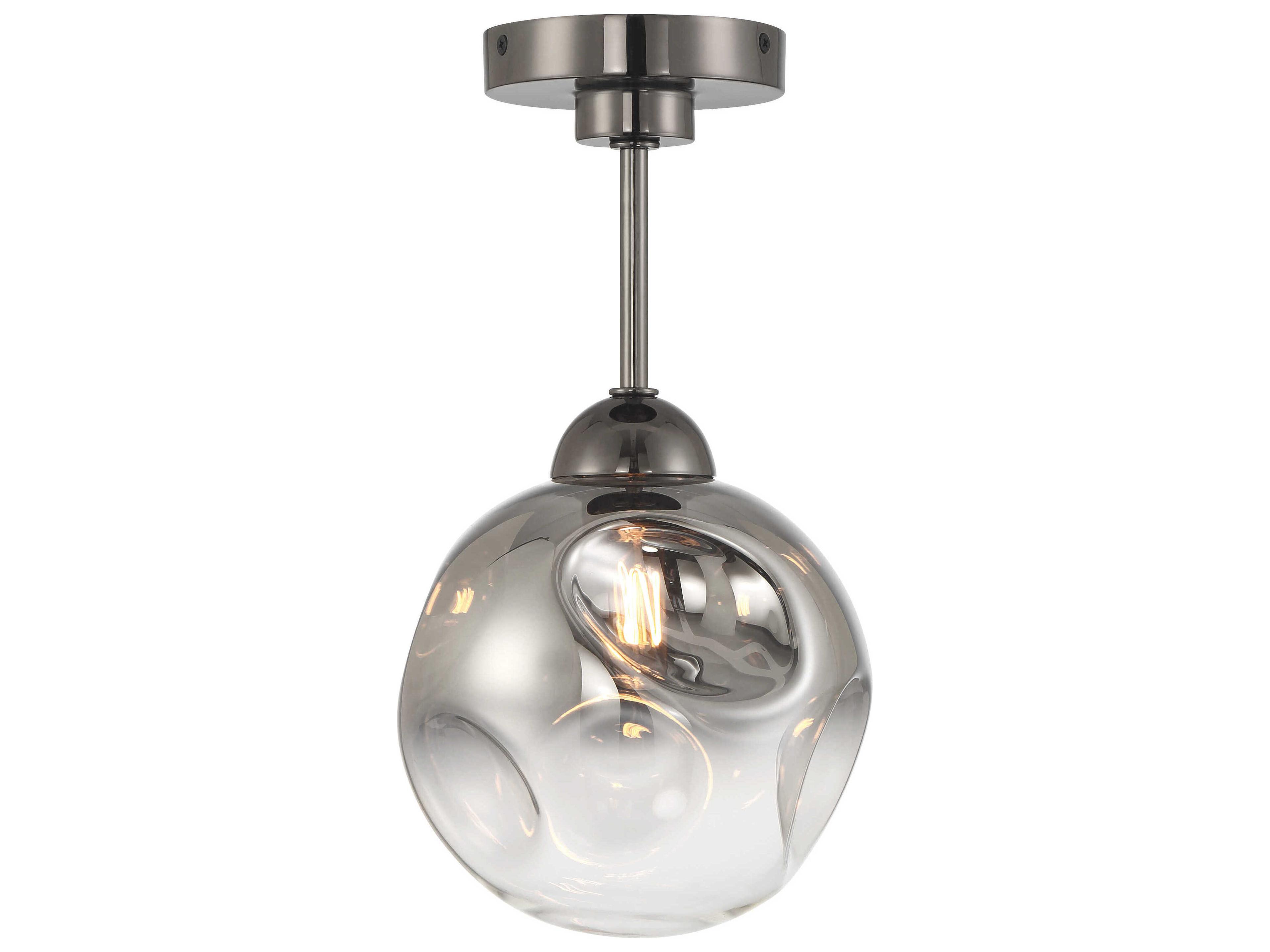 Metropolitan Neveh 1-Light Gun Metal Gunmetal Globe Semi Flush Mount
