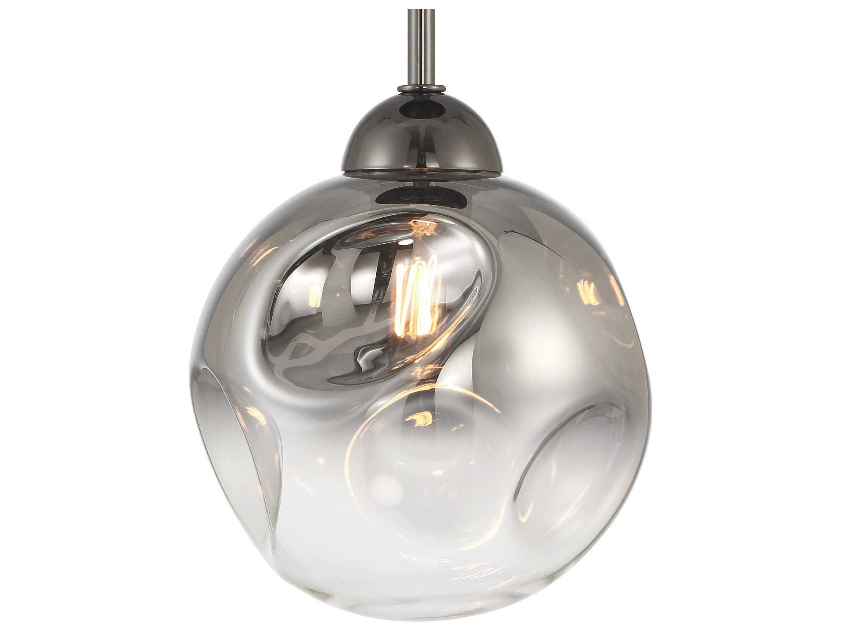 Metropolitan Neveh 1-Light Gun Metal Gunmetal Globe Semi Flush Mount