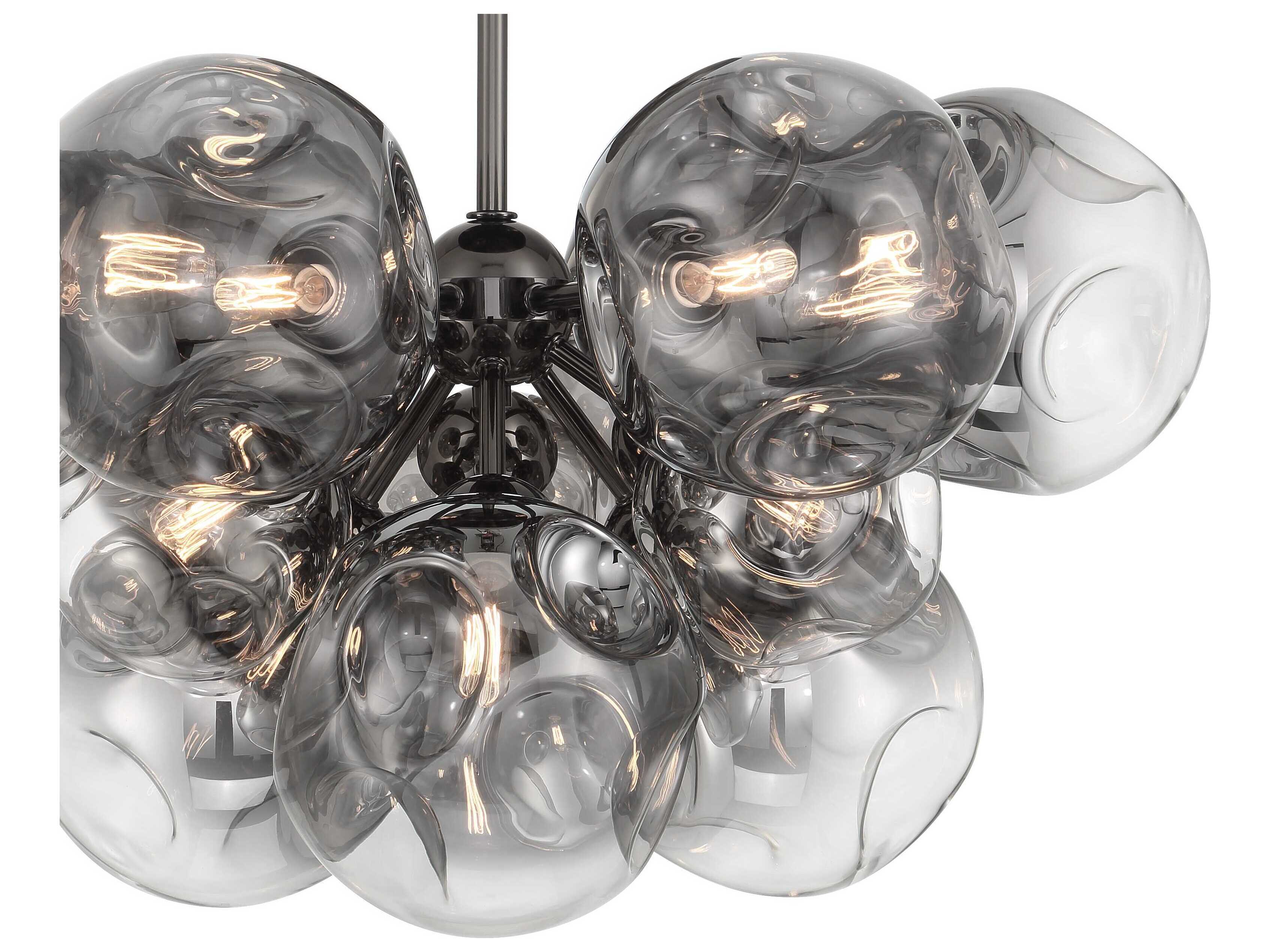 Metropolitan Neveh 12-Light Gun Metal Gunmetal Globe Semi Flush Mount