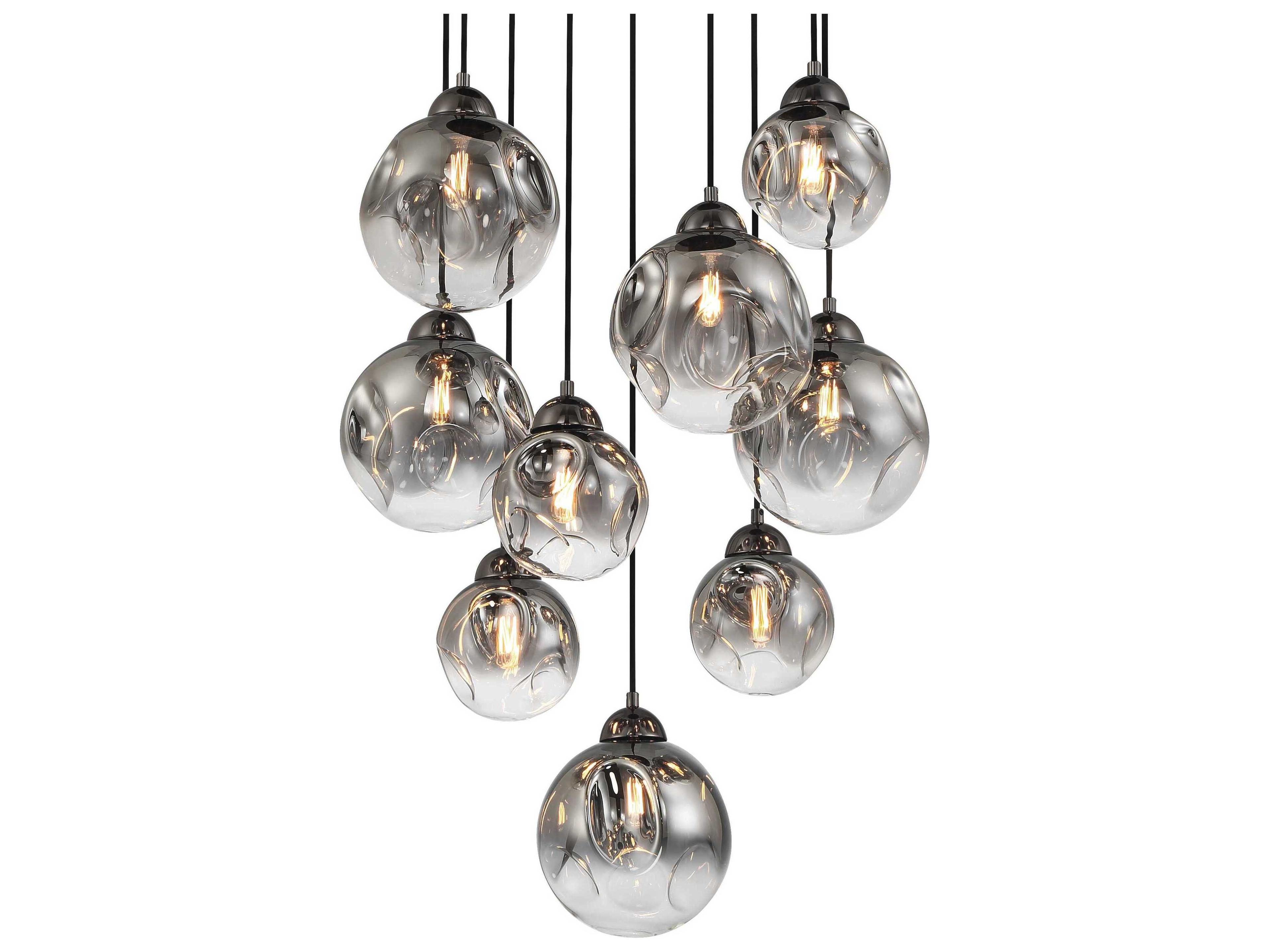 Metropolitan Neveh 9-Light Gun Metal Gunmetal Globe Pendant