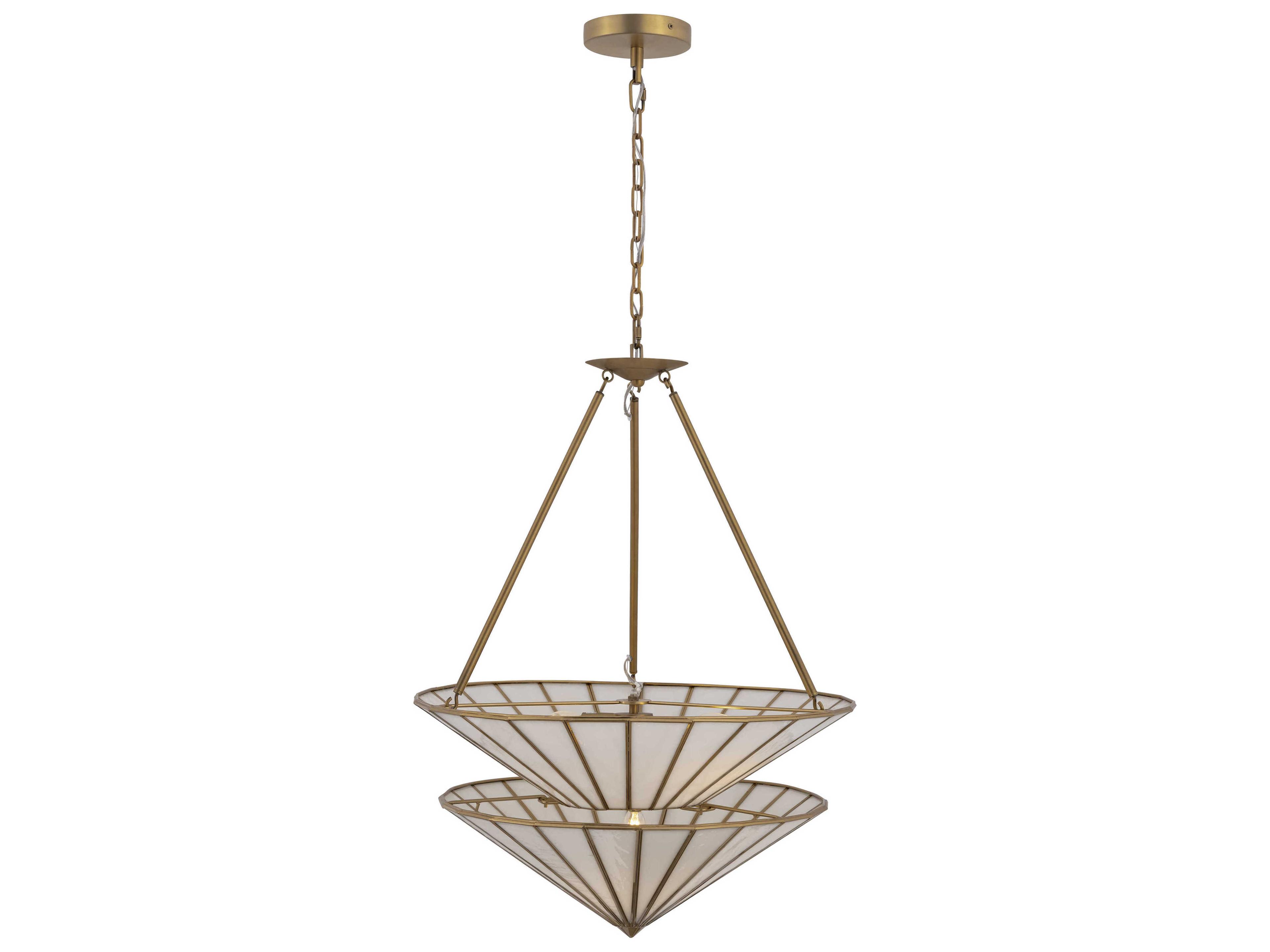 Metropolitan Jaxen 3-Light Legacy Brass Bronze Tiered Pendant