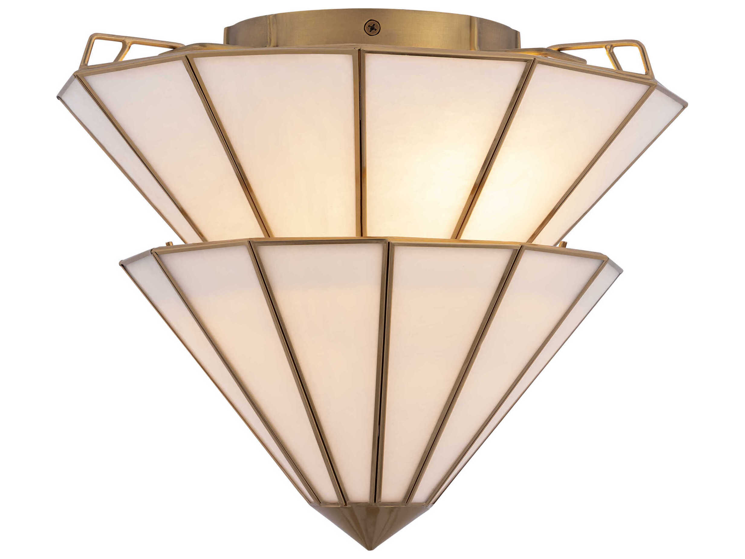 Metropolitan Jaxen 3-Light Legacy Brass Tiered Semi Flush Mount