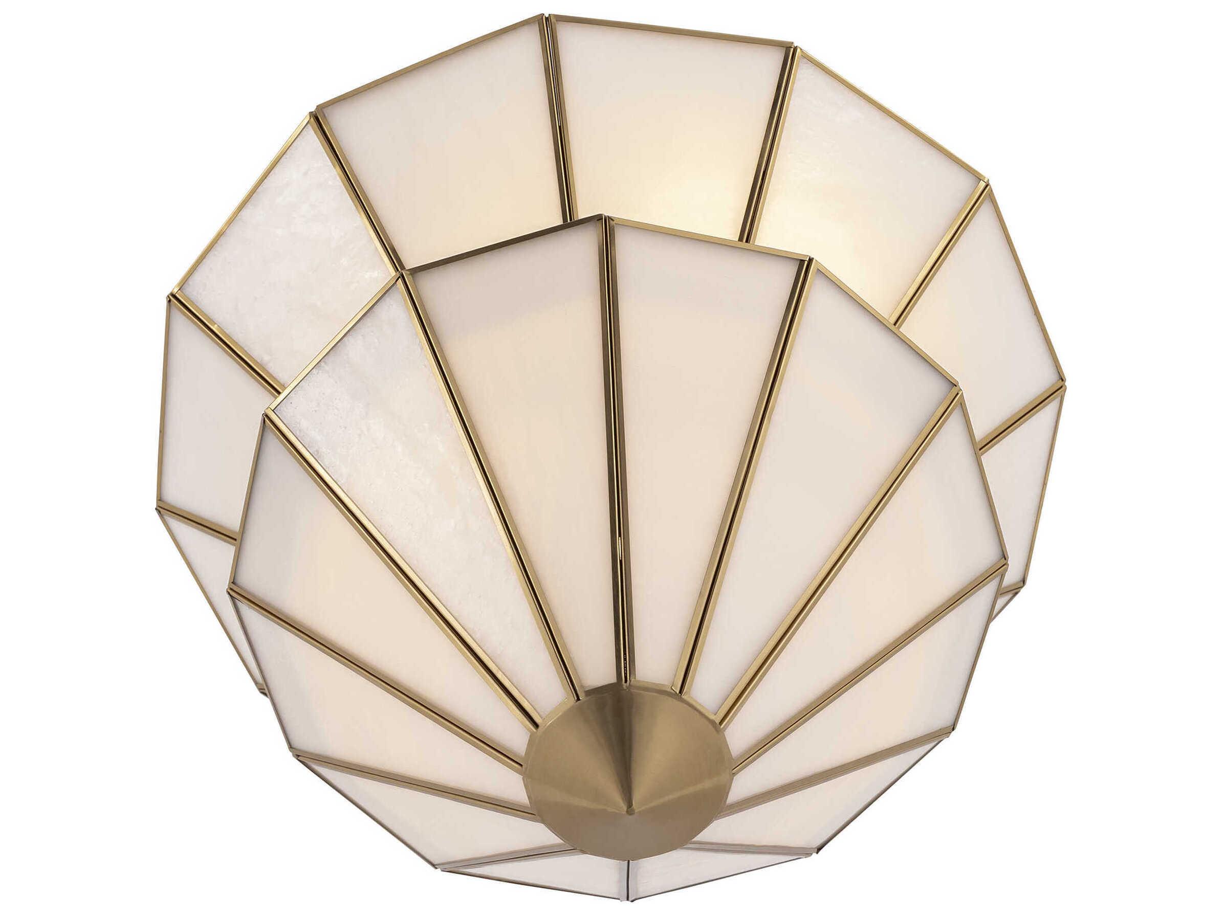 Metropolitan Jaxen 3-Light Legacy Brass Tiered Semi Flush Mount