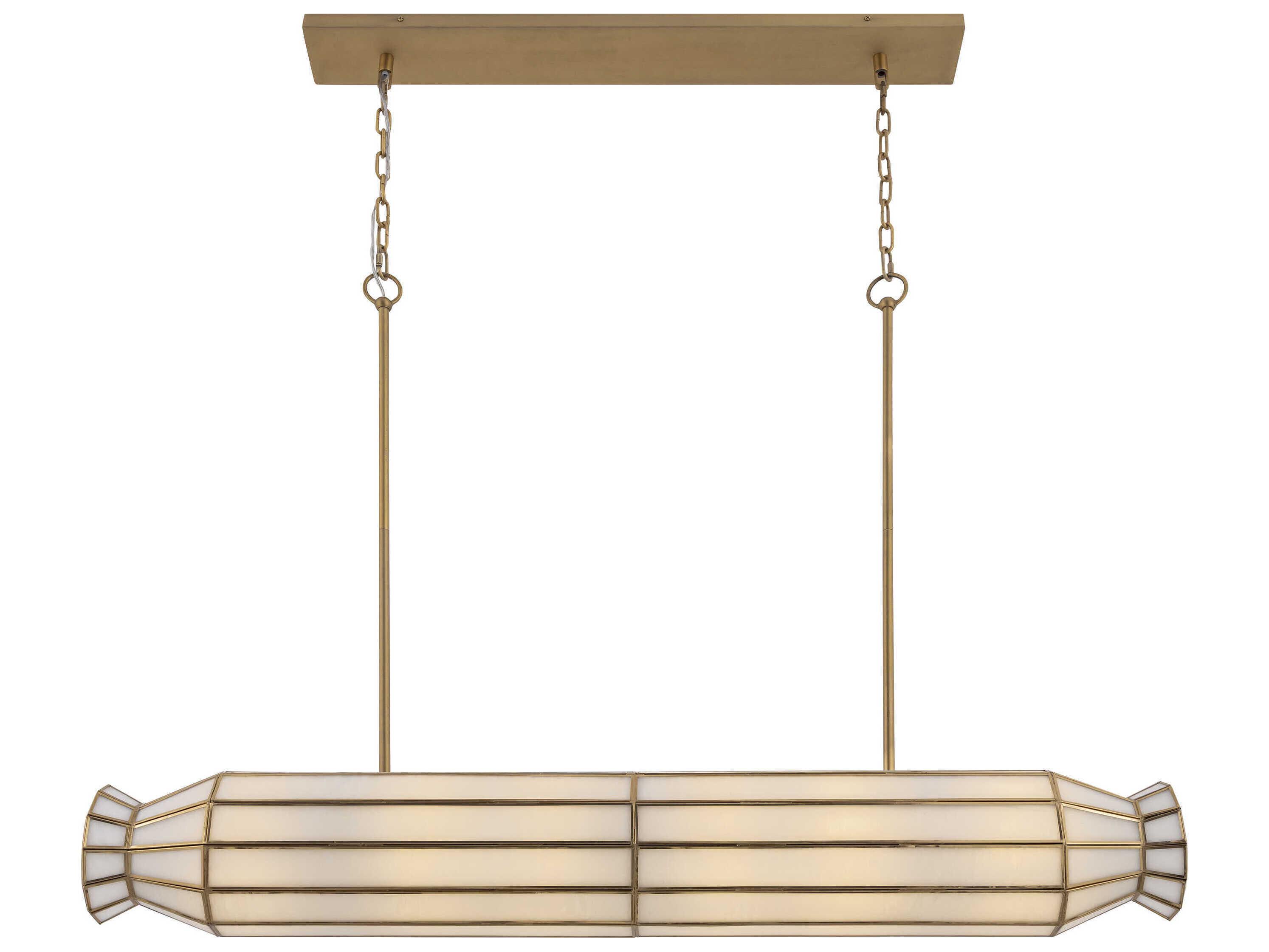 Metropolitan Jaxen 6-Light Legacy Brass Linear Island Pendant