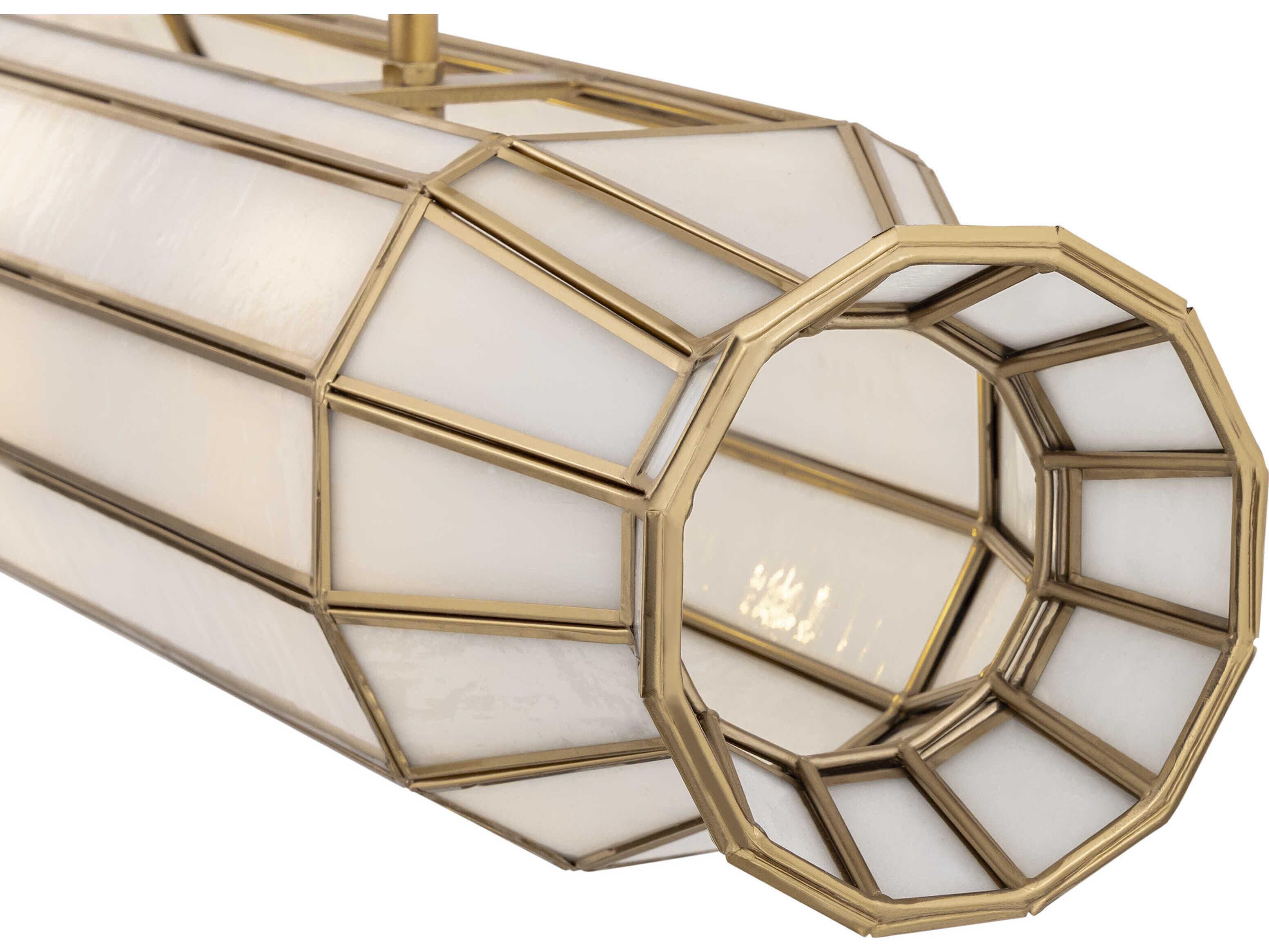 Metropolitan Jaxen 6-Light Legacy Brass Linear Island Pendant