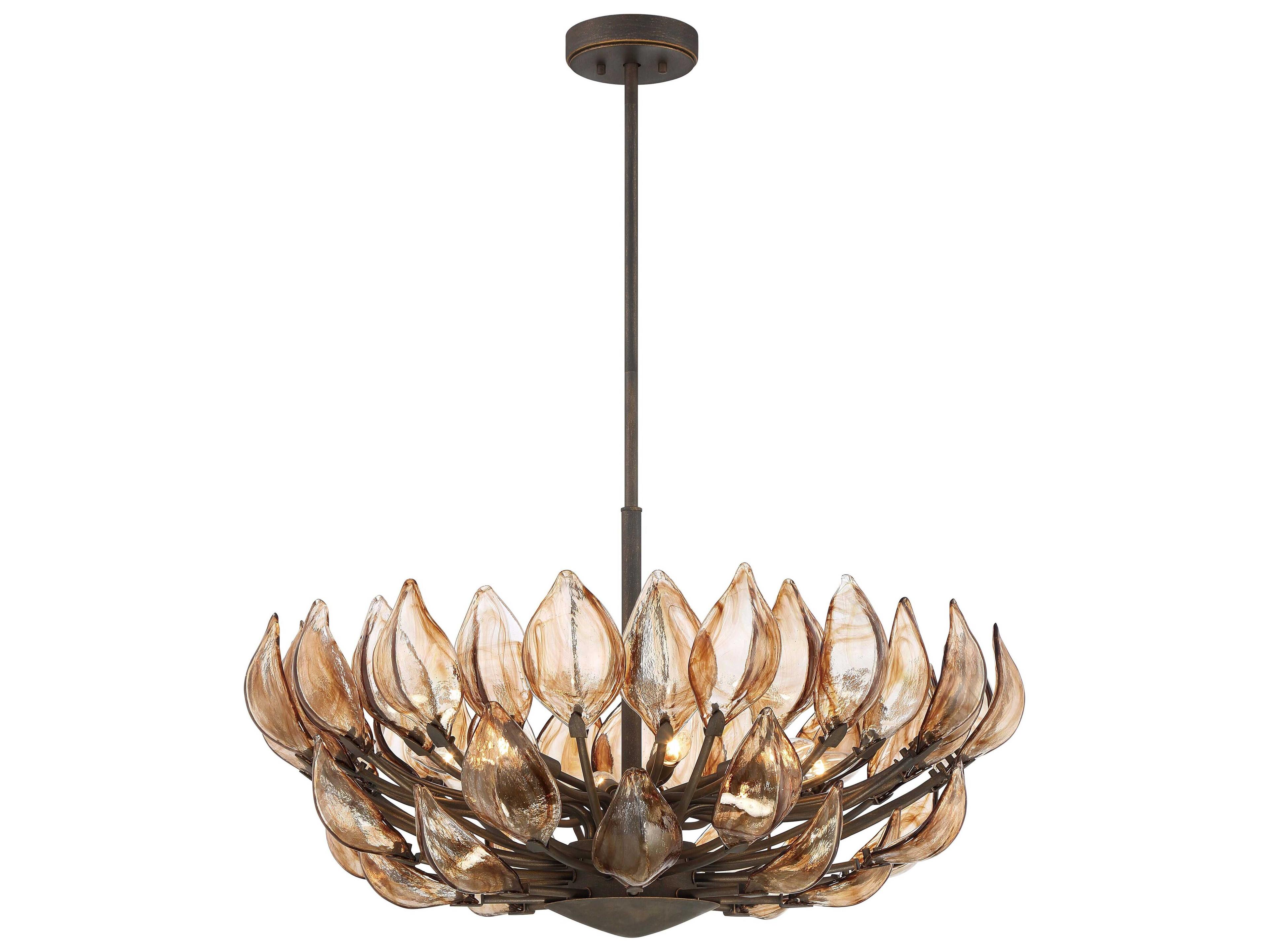 Metropolitan Arboles 8-Light Heritage Bronze Glass Pendant