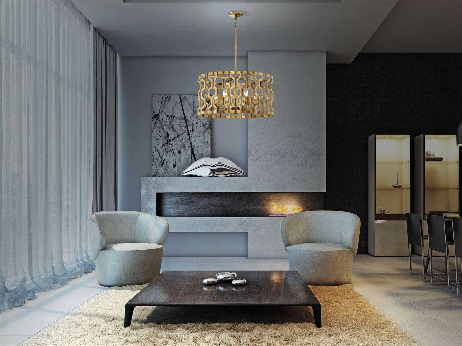 Metropolitan Coronade 6-Light Pandora Gold Leaf Pendant