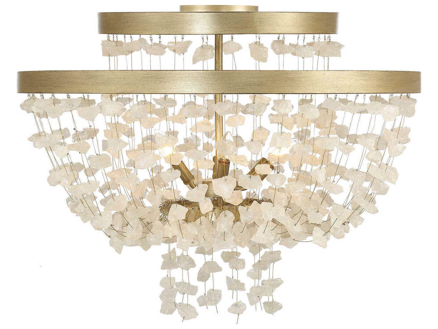 Metropolitan Stonybrook 6-Light Havana Gold Semi Flush Mount