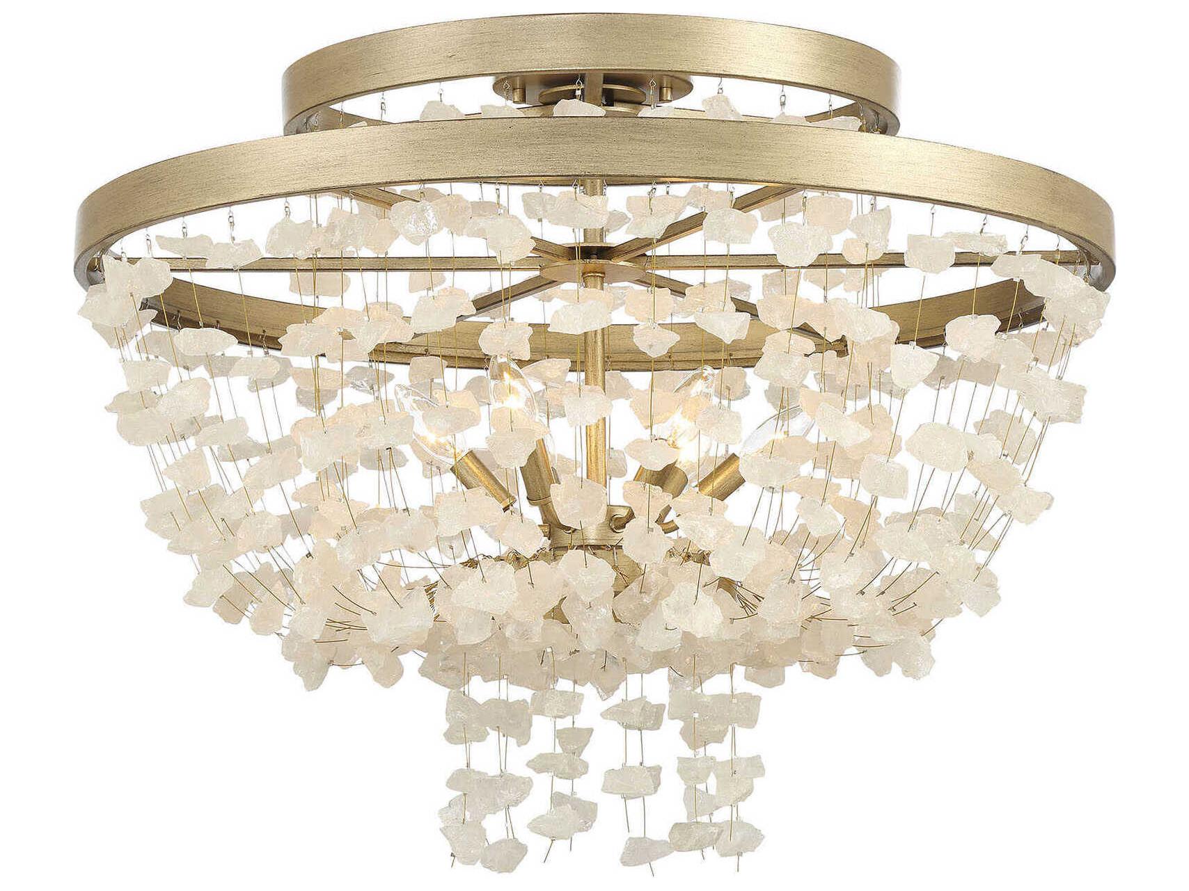 Metropolitan Stonybrook 6-Light Havana Gold Semi Flush Mount