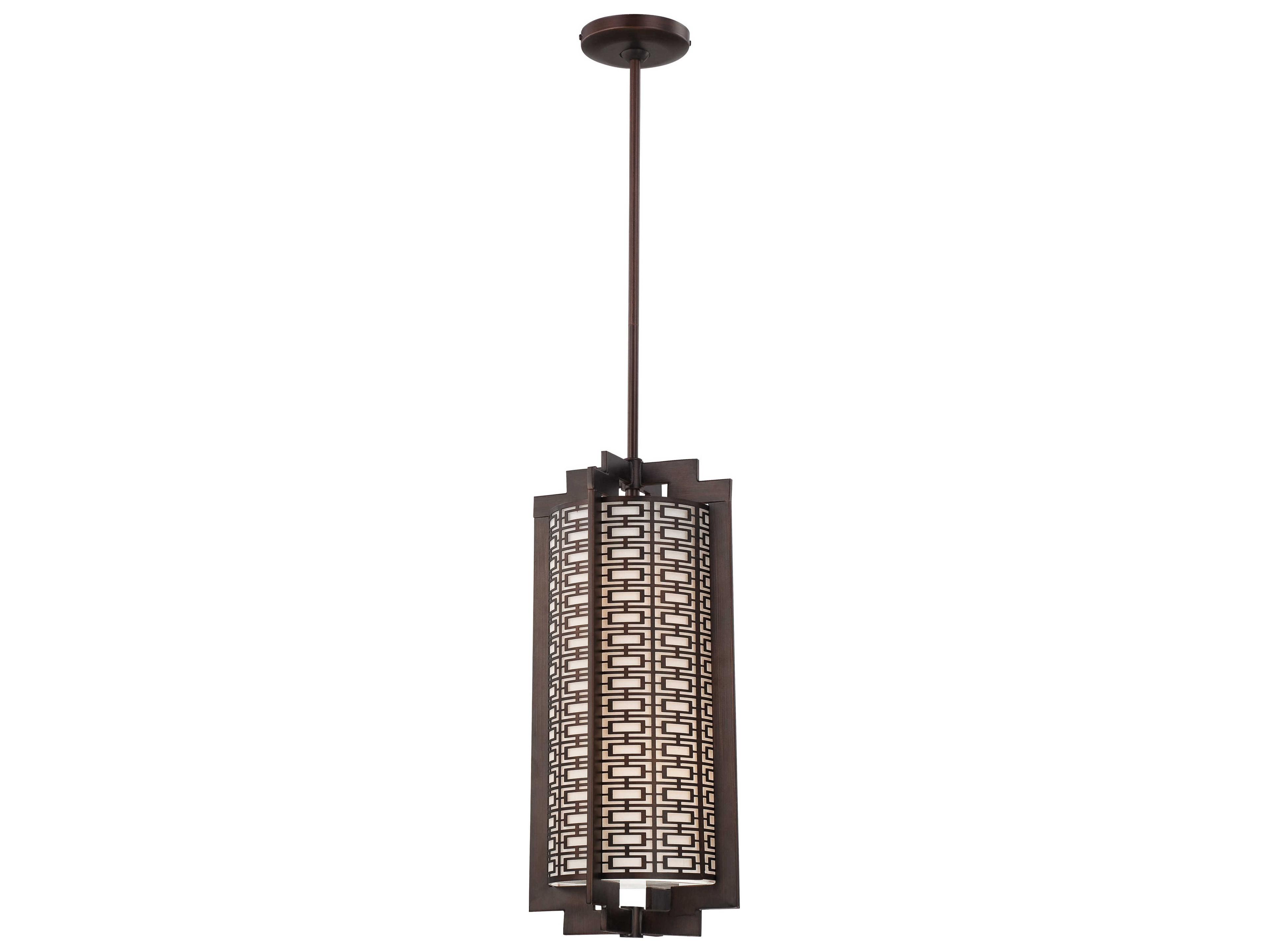 Metropolitan Atelier 2-Light Cimmaron Bronze Glass Cylinder Mini Pendant