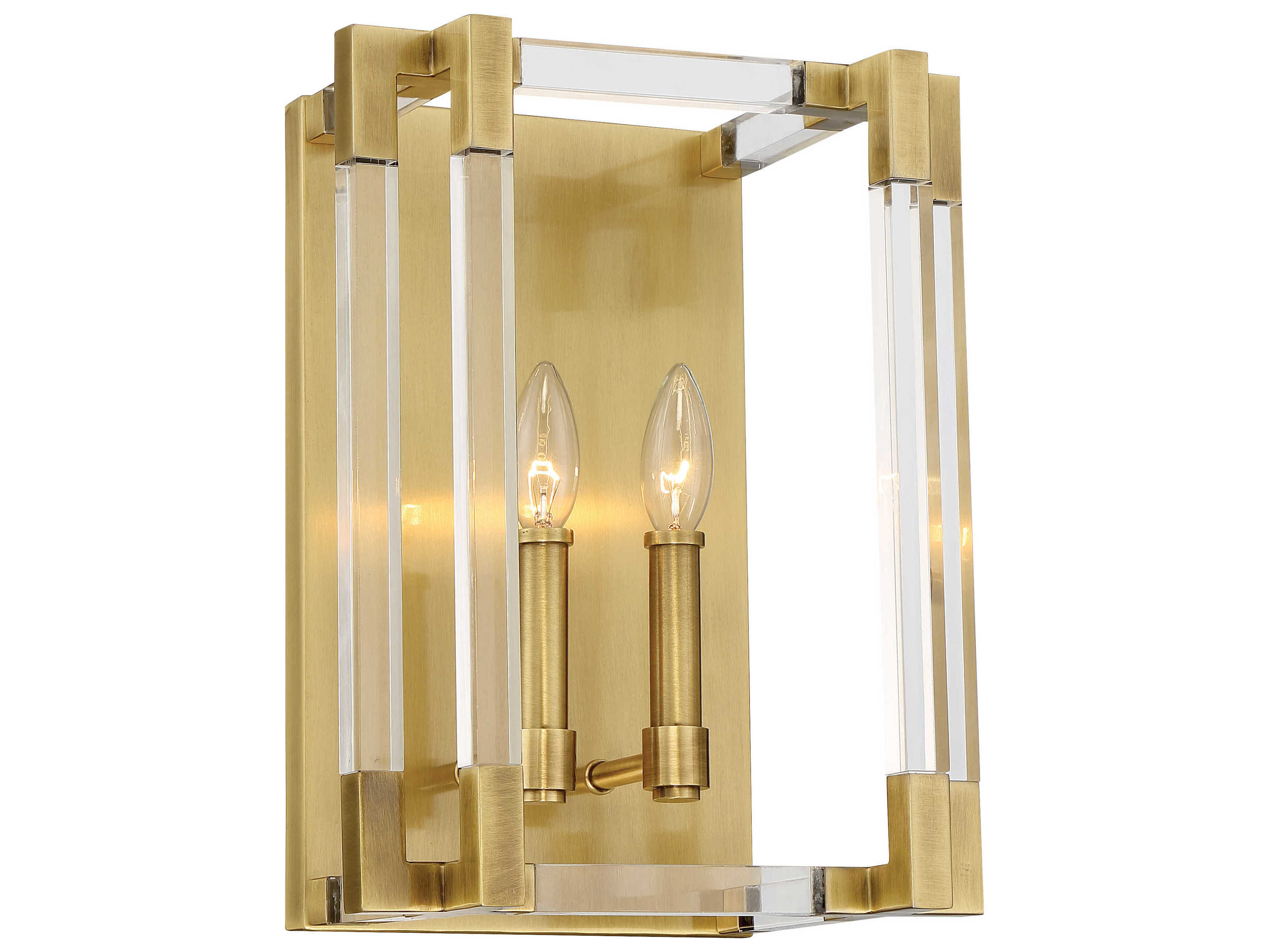 Metropolitan Prima Vista 2-Light Aged Antique Brass Wall Sconce
