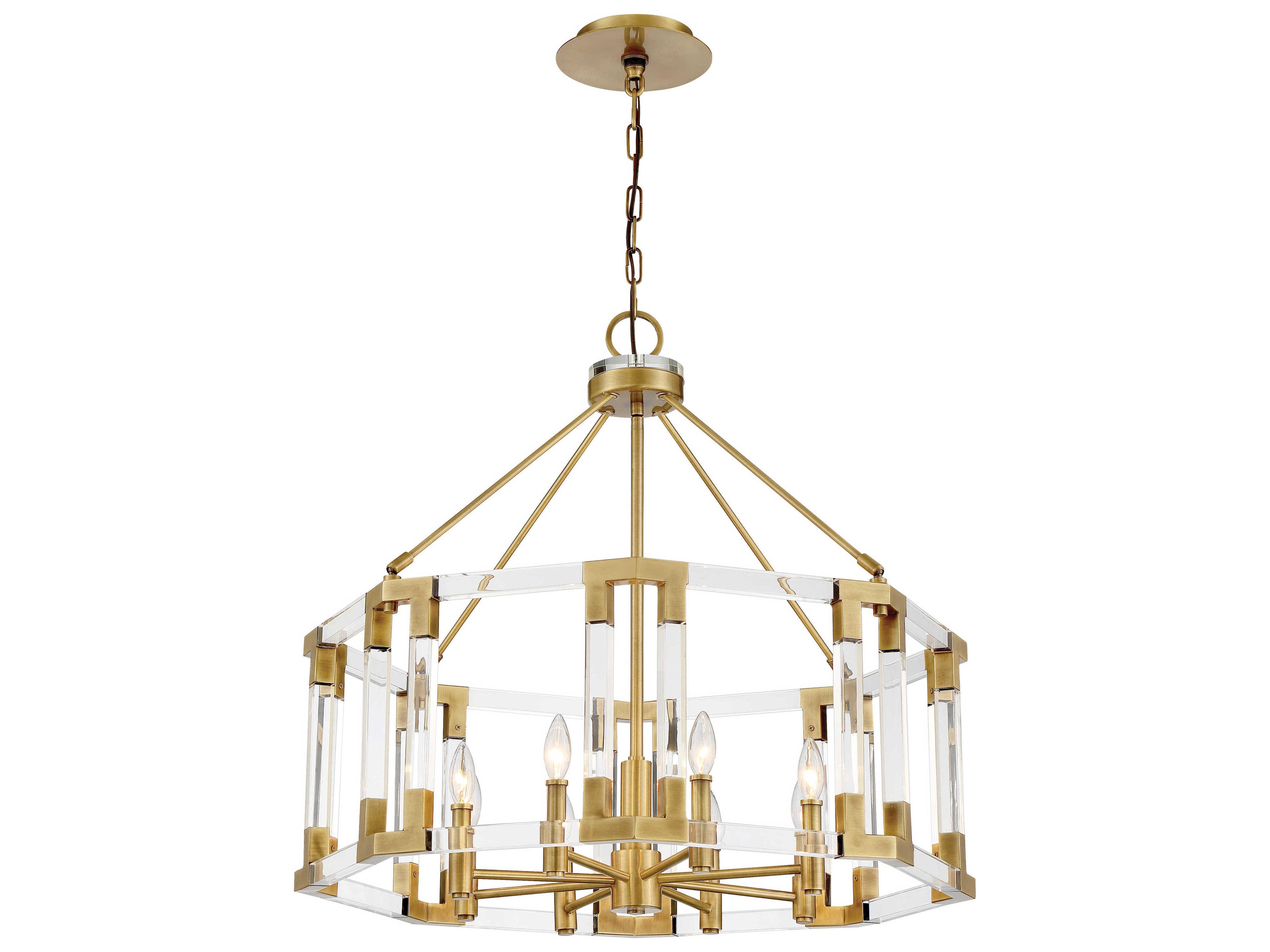 Metropolitan Prima Vista 8-Light Aged Antique Brass Candelabra Chandelier