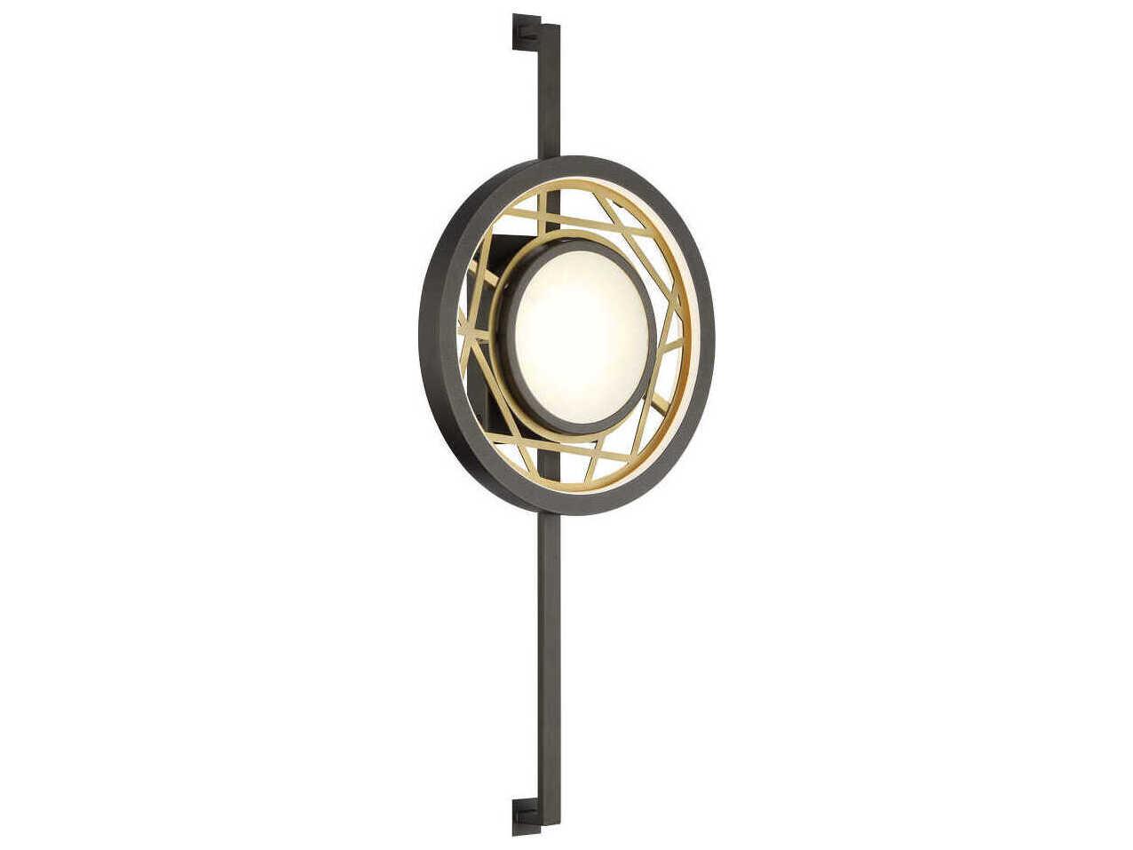 Metropolitan Tribeca 1-Light Smoked Iron Soft Brass Gray LED Wall Sconce
