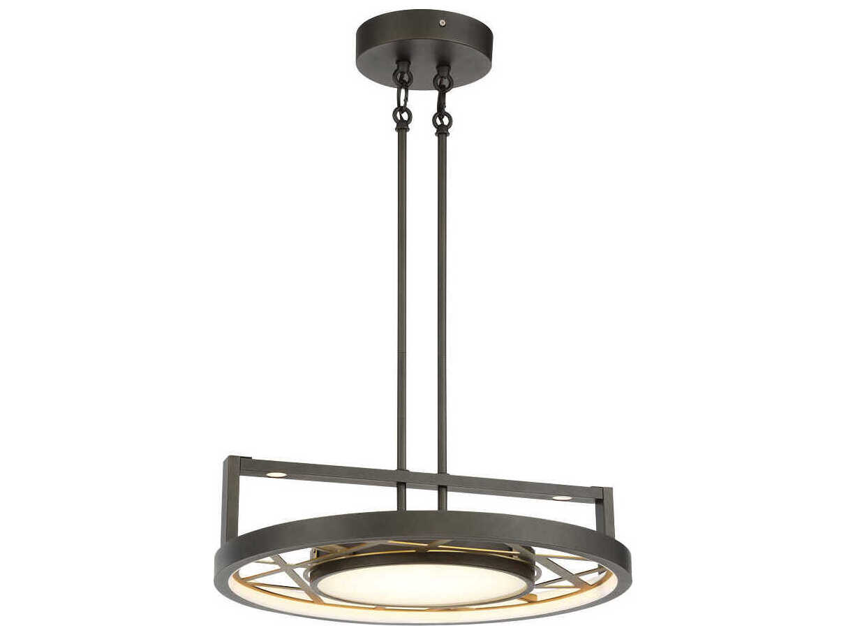 Metropolitan Tribeca 1-Light Smoked Iron Soft Brass Gray LED Geometric Round Pendant
