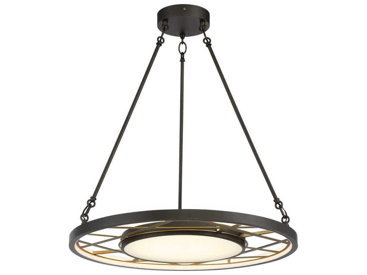 Metropolitan Tribeca 1-Light Smoked Iron Soft Brass Black LED Round Pendant