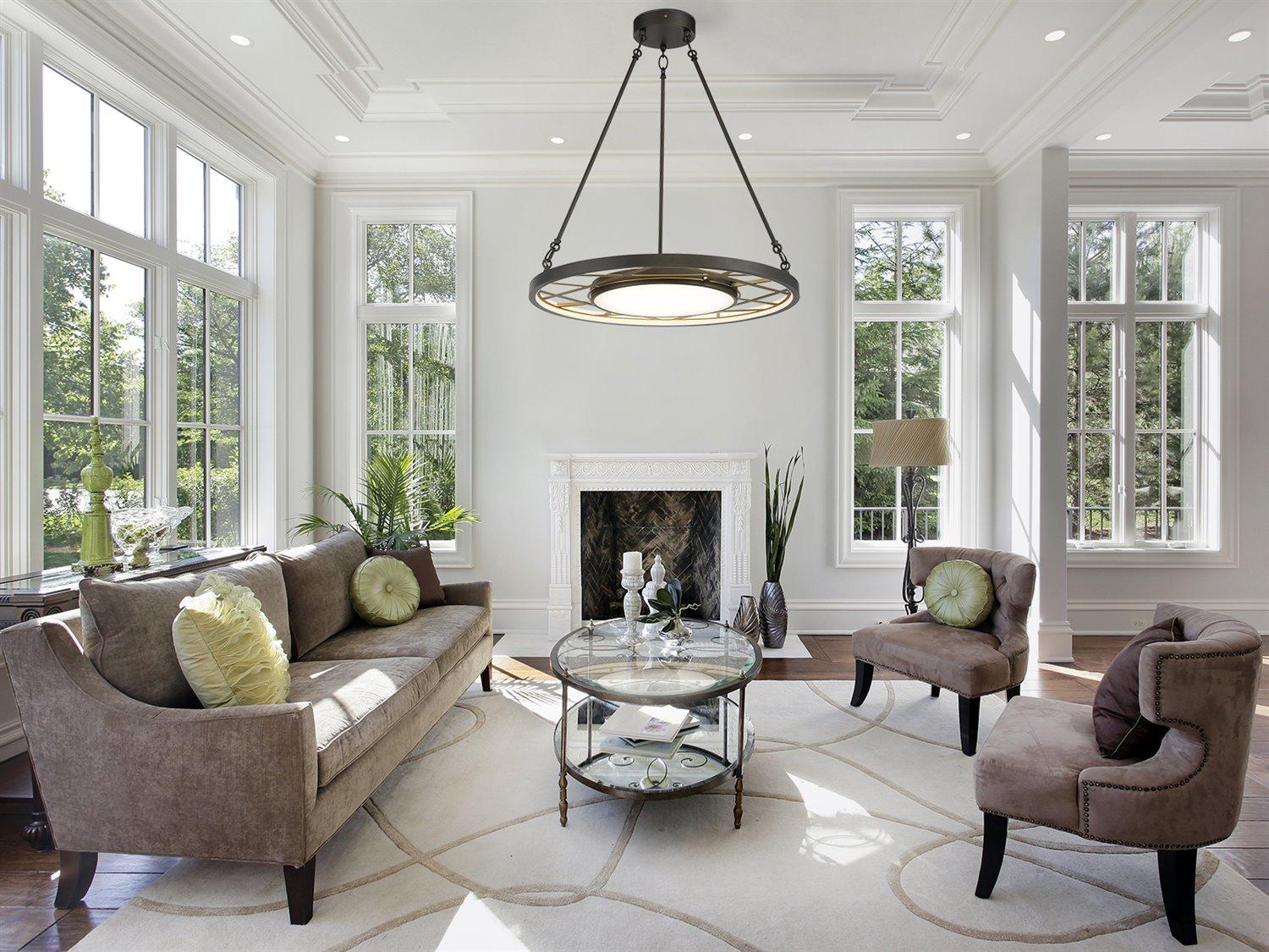 Metropolitan Tribeca 1-Light Smoked Iron Soft Brass Black LED Round Pendant