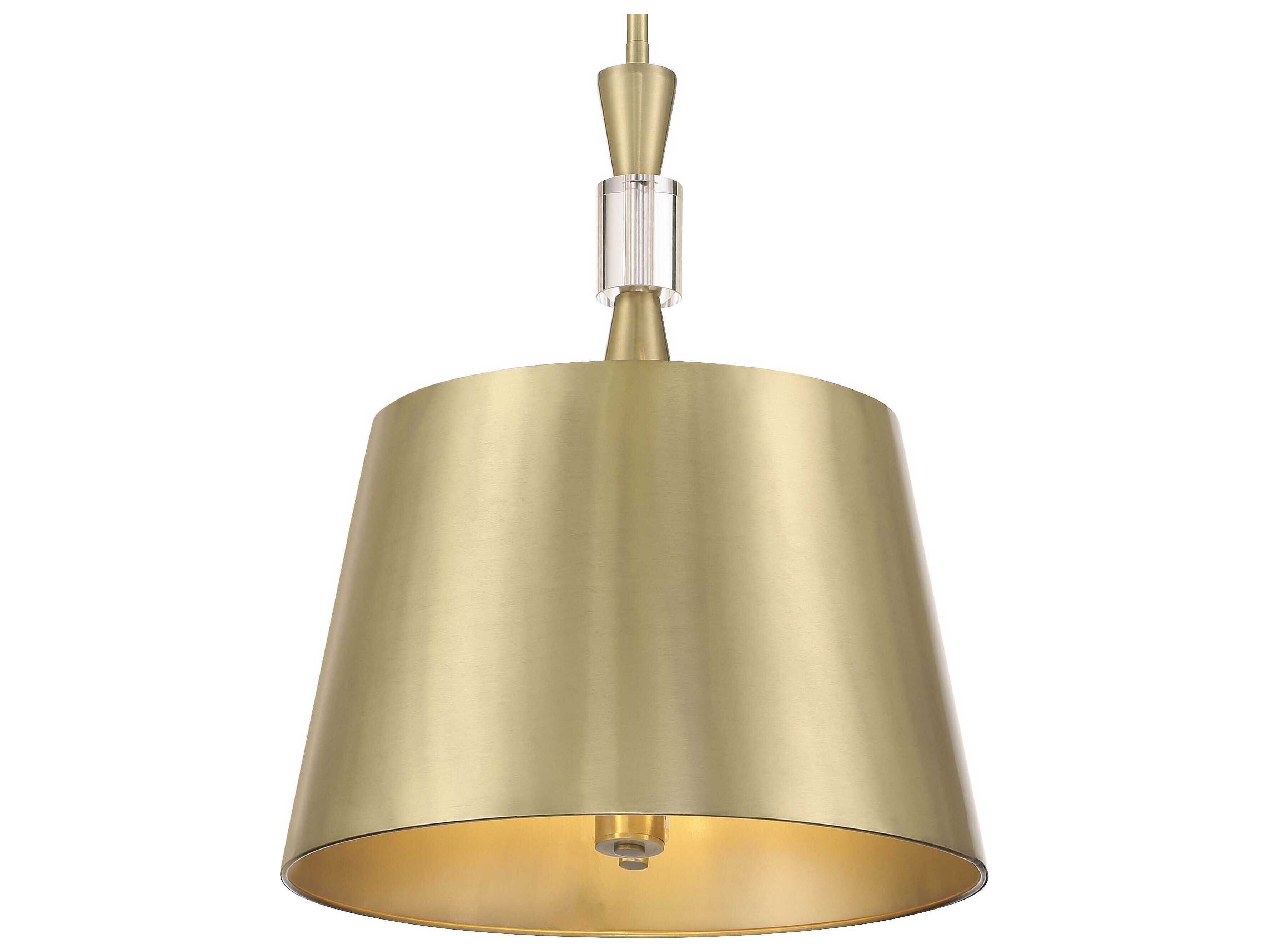 Metropolitan Baratti 3-Light Soft Brass Glass Pendant