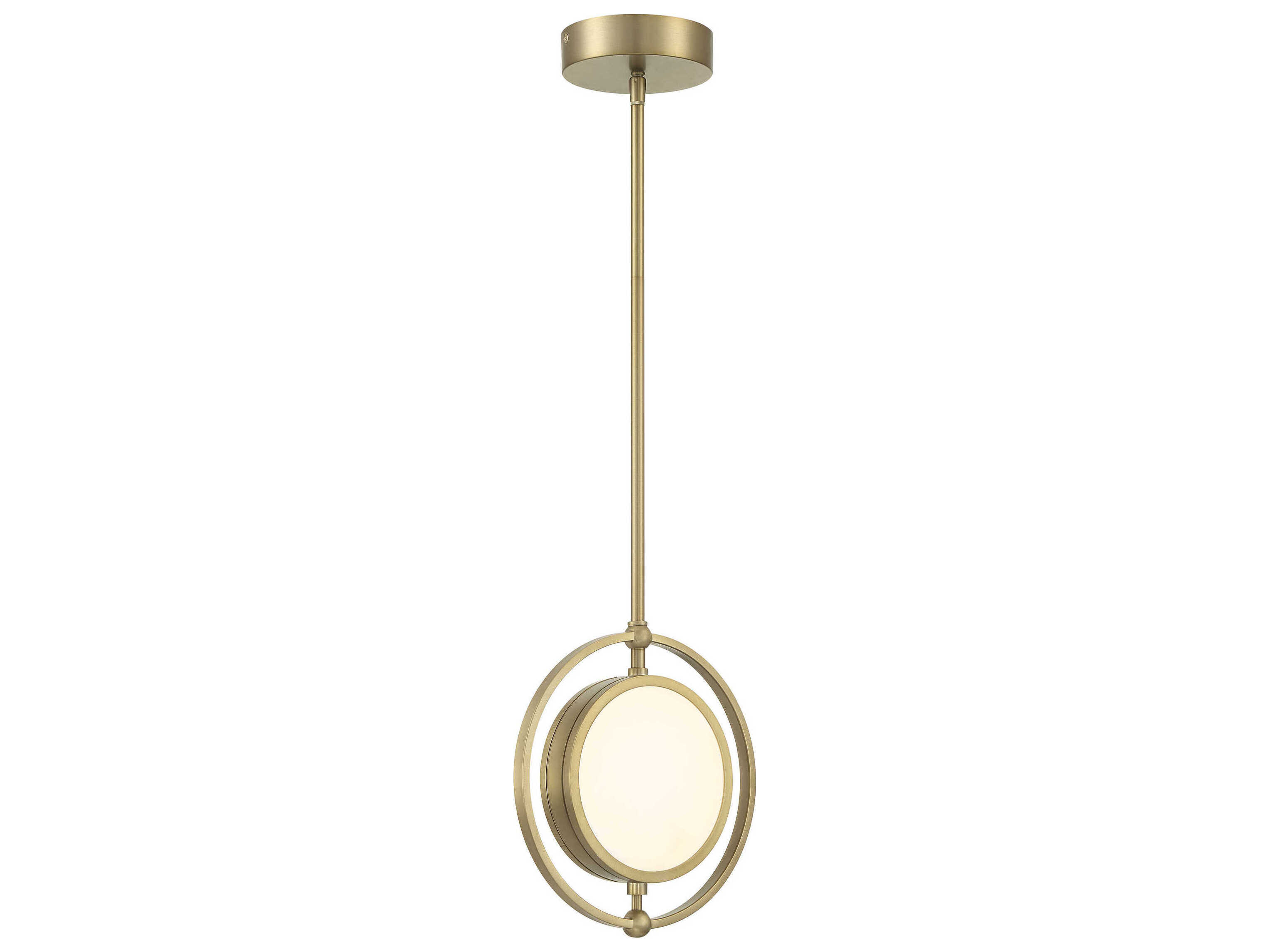 Metropolitan Spectr 1-Light Soft Brass Glass LED Round Mini Pendant