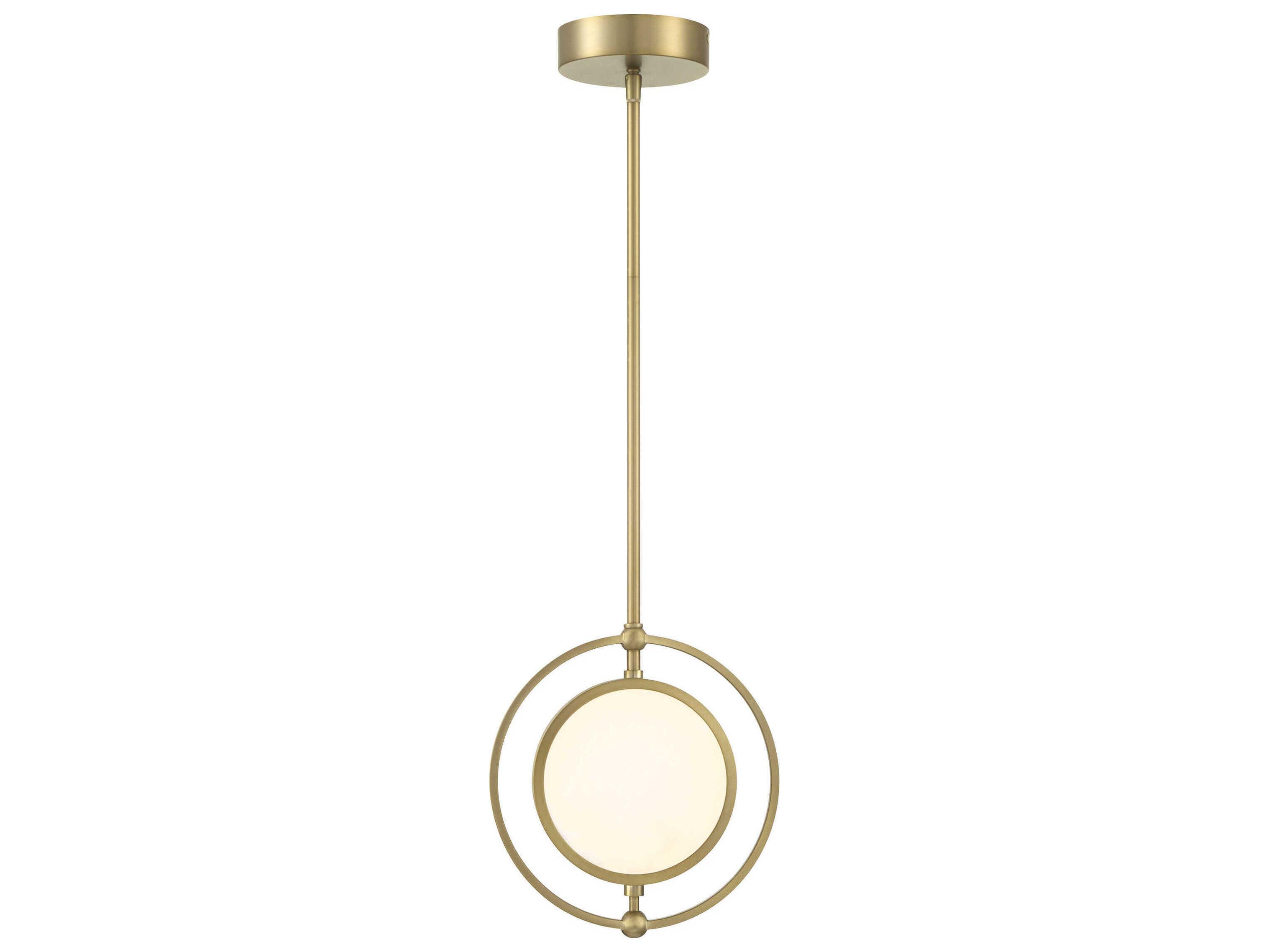 Metropolitan Spectr 1-Light Soft Brass Glass LED Round Mini Pendant