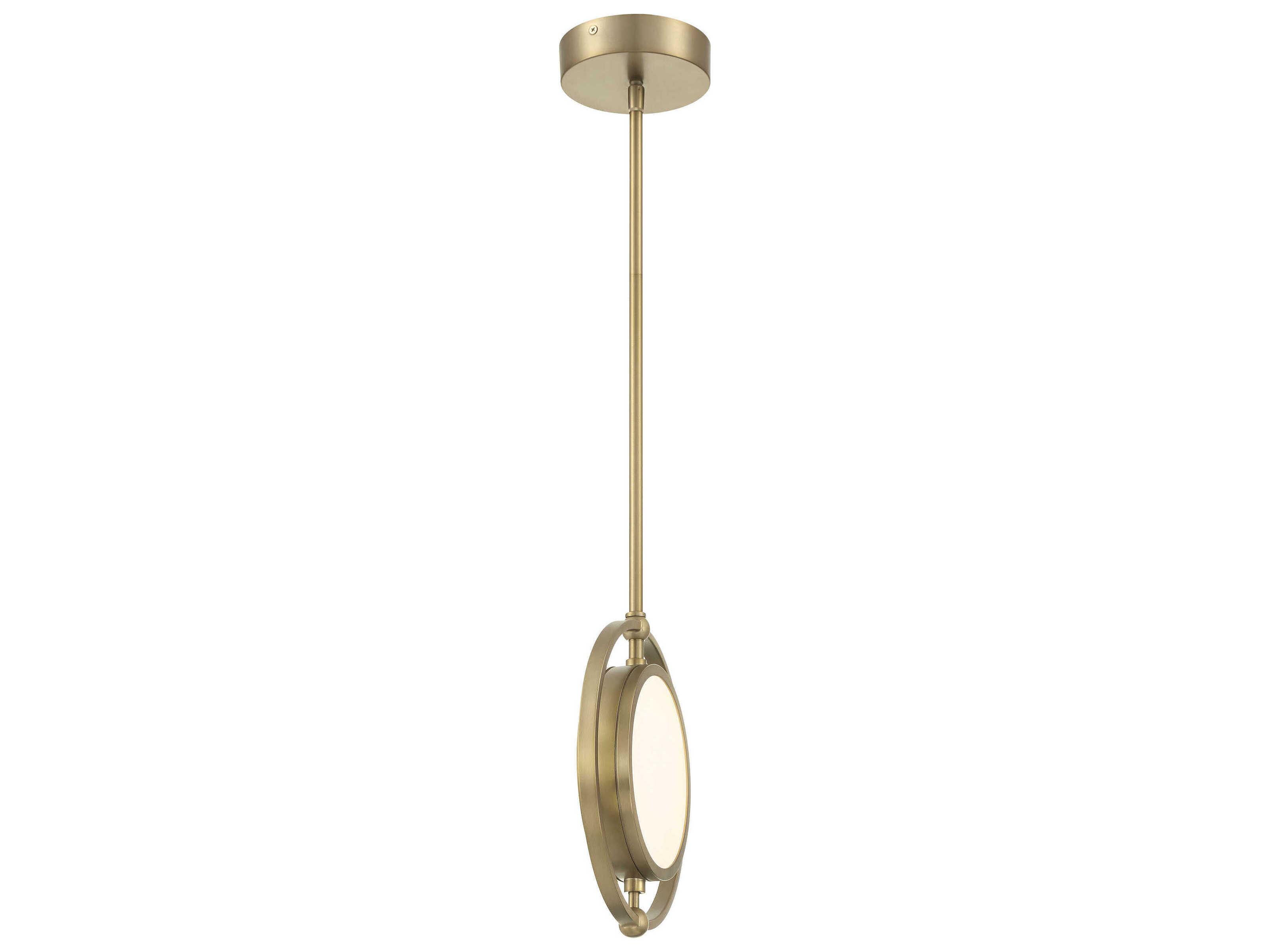 Metropolitan Spectr 1-Light Soft Brass Glass LED Round Mini Pendant