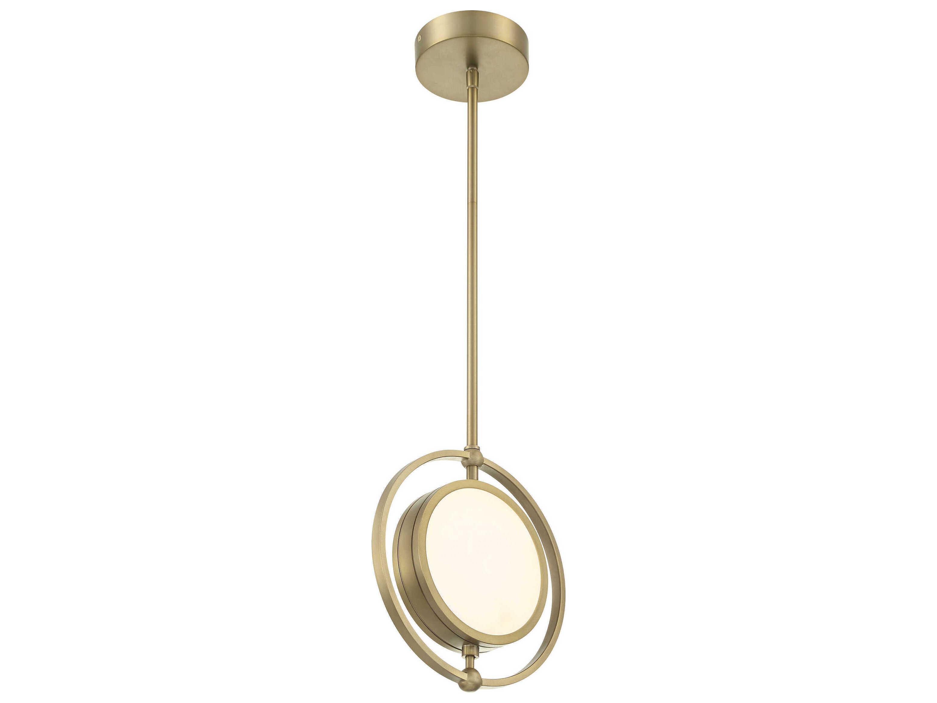 Metropolitan Spectr 1-Light Soft Brass Glass LED Round Mini Pendant
