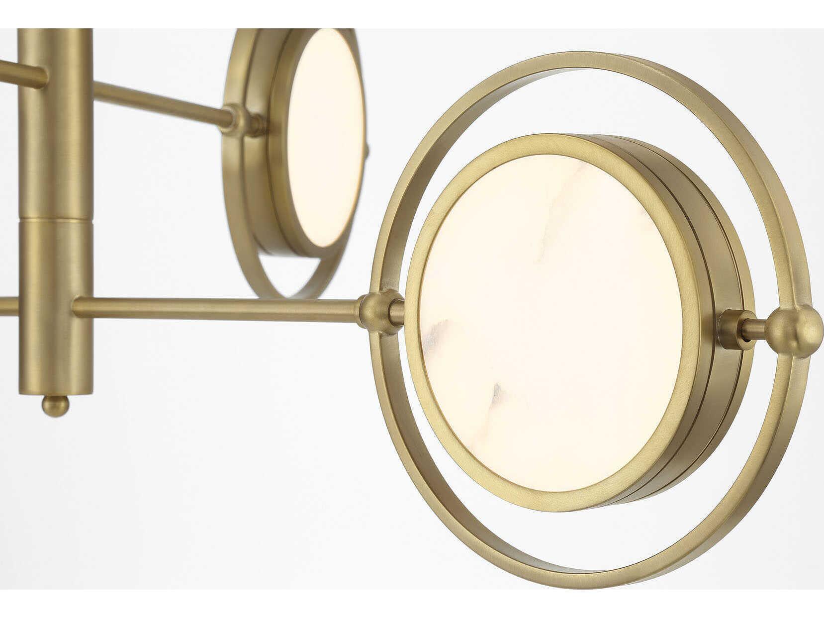 Metropolitan Spectr 6-Light Soft Brass Glass LED Linear Round Chandelier