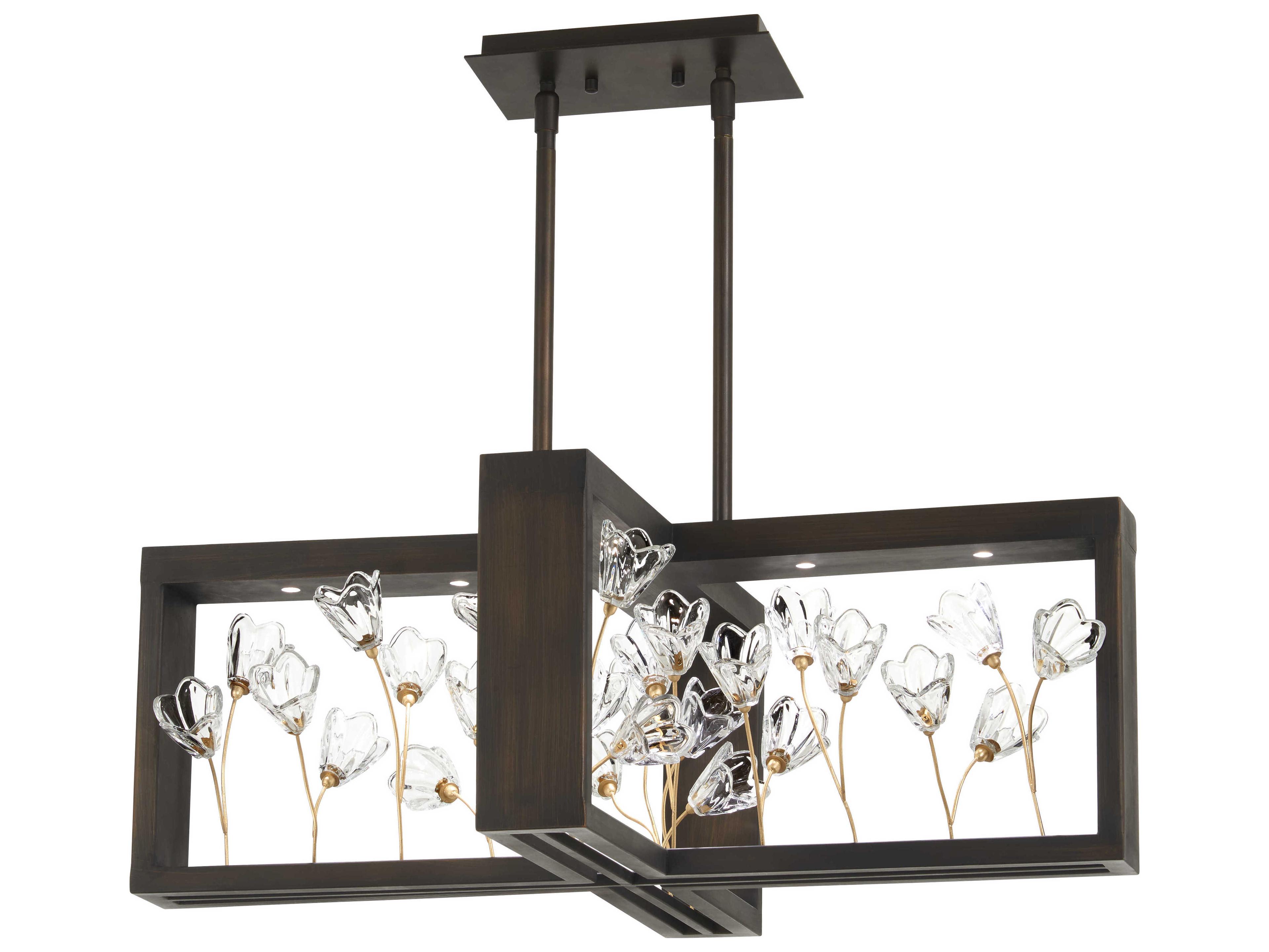 Metropolitan Maison Des Fleurs 7-Light Regal Bronze Empire Gold Glass LED Geometric Pendant
