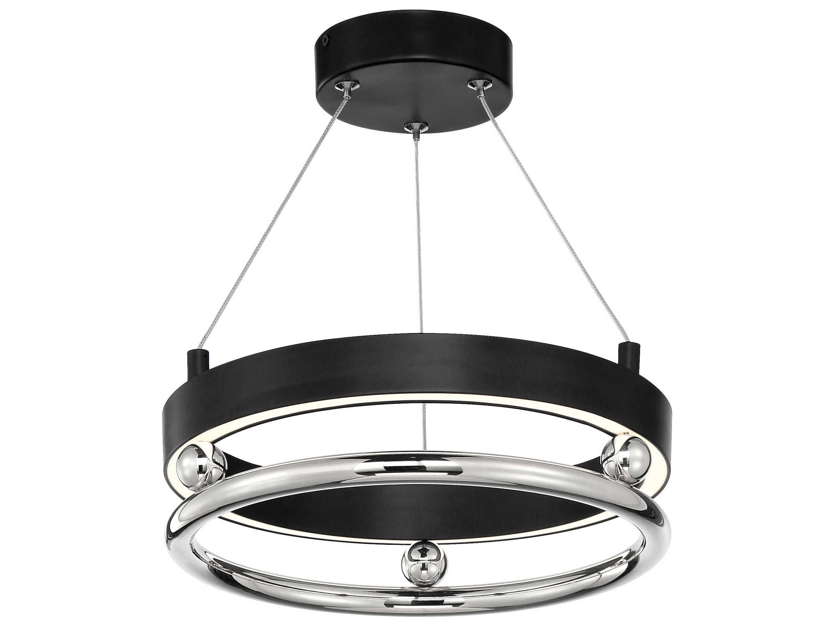 Metropolitan Grande Illusion 1-Light Coal Polished Nickel Black LED Drum Pendant