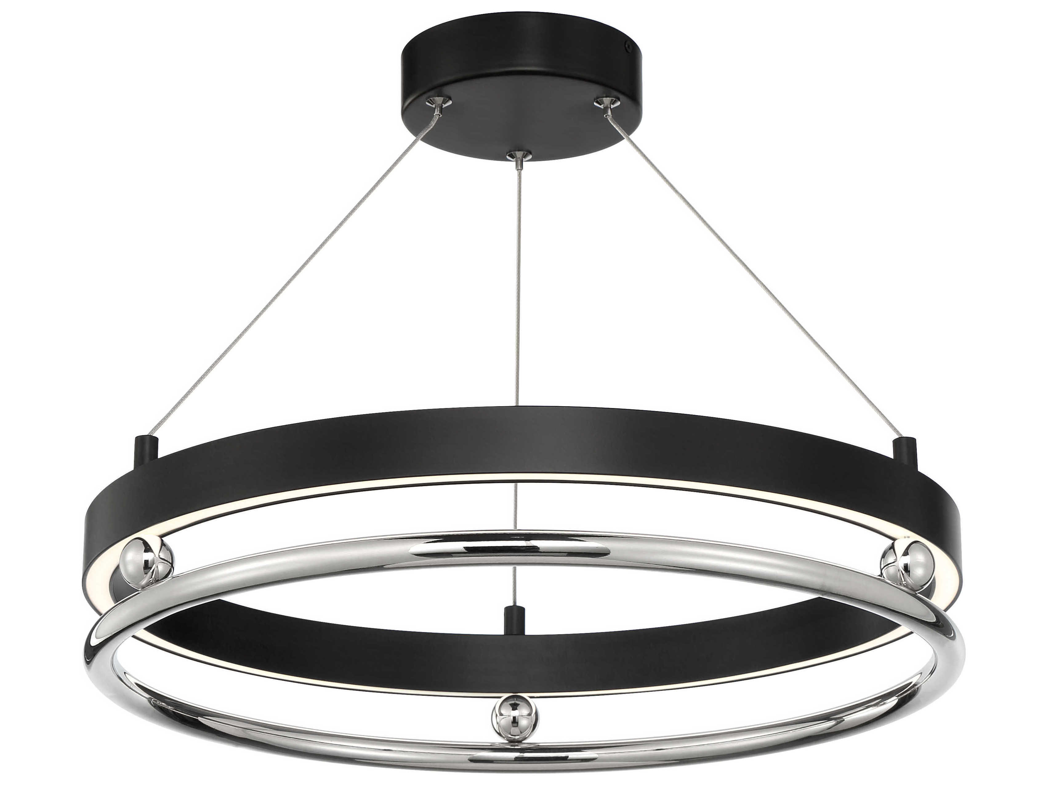 Metropolitan Grande Illusion 1-Light Coal Polished Nickel Black LED Drum Pendant