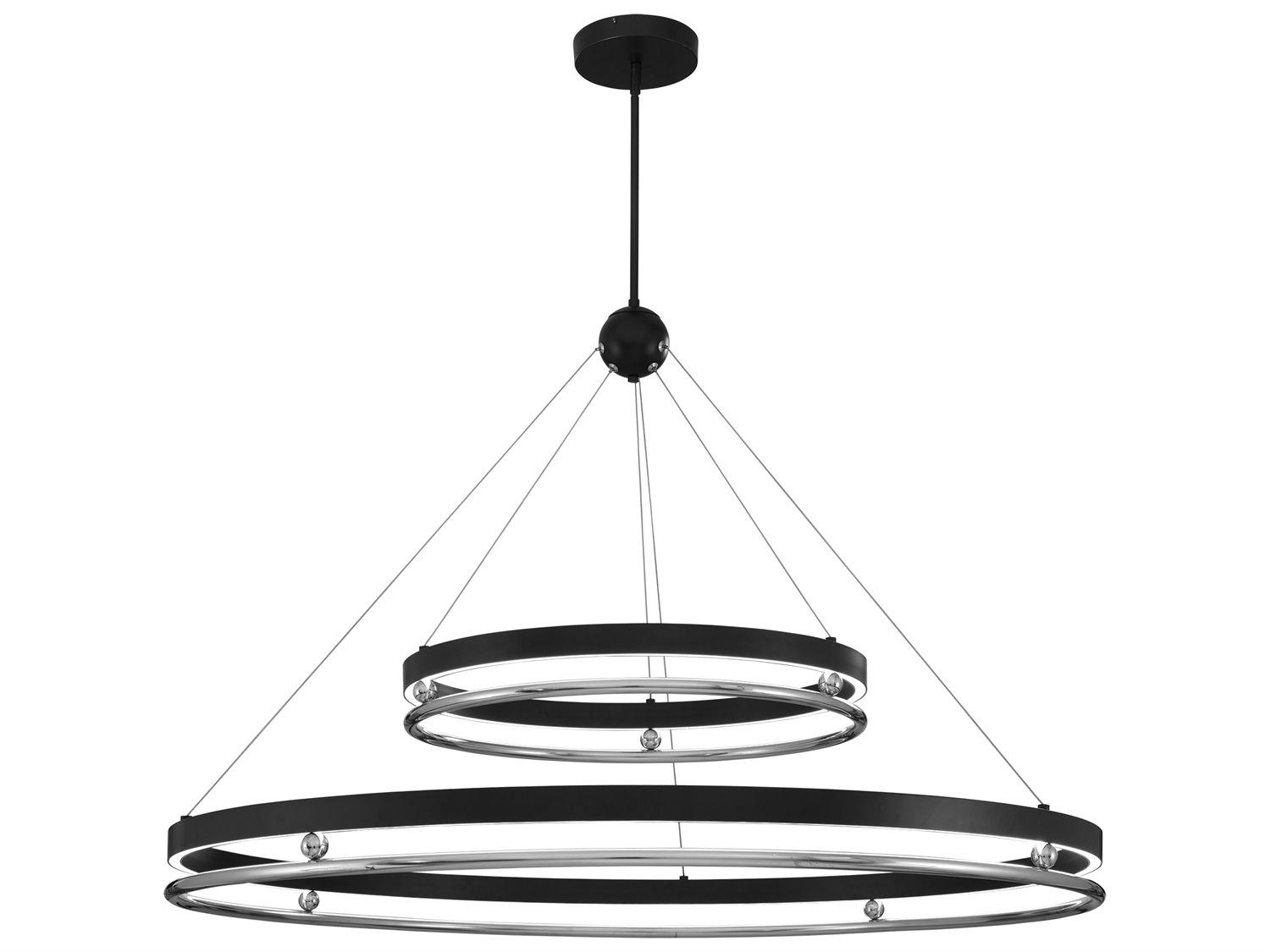 Metropolitan Grande Illusion 1-Light Coal Polished Nickel Black LED Drum Pendant